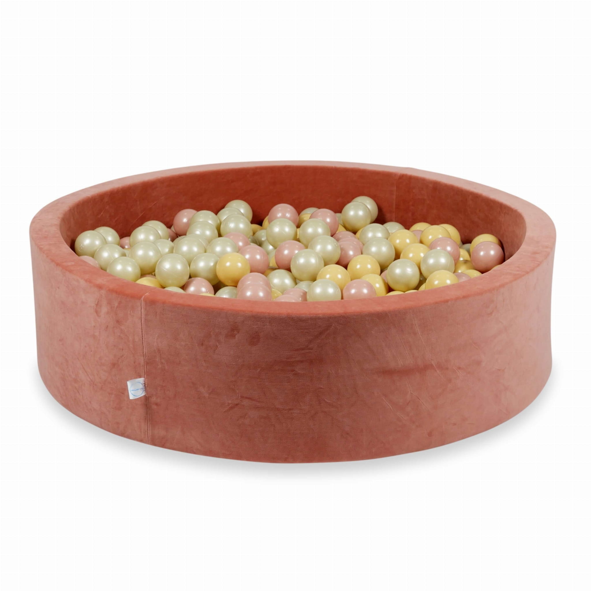 110x30 Velvet Soft Canyon Ton-Bällebad mit 400 Bällen (transparent, weiß, perlmutt, silber, hellgold)