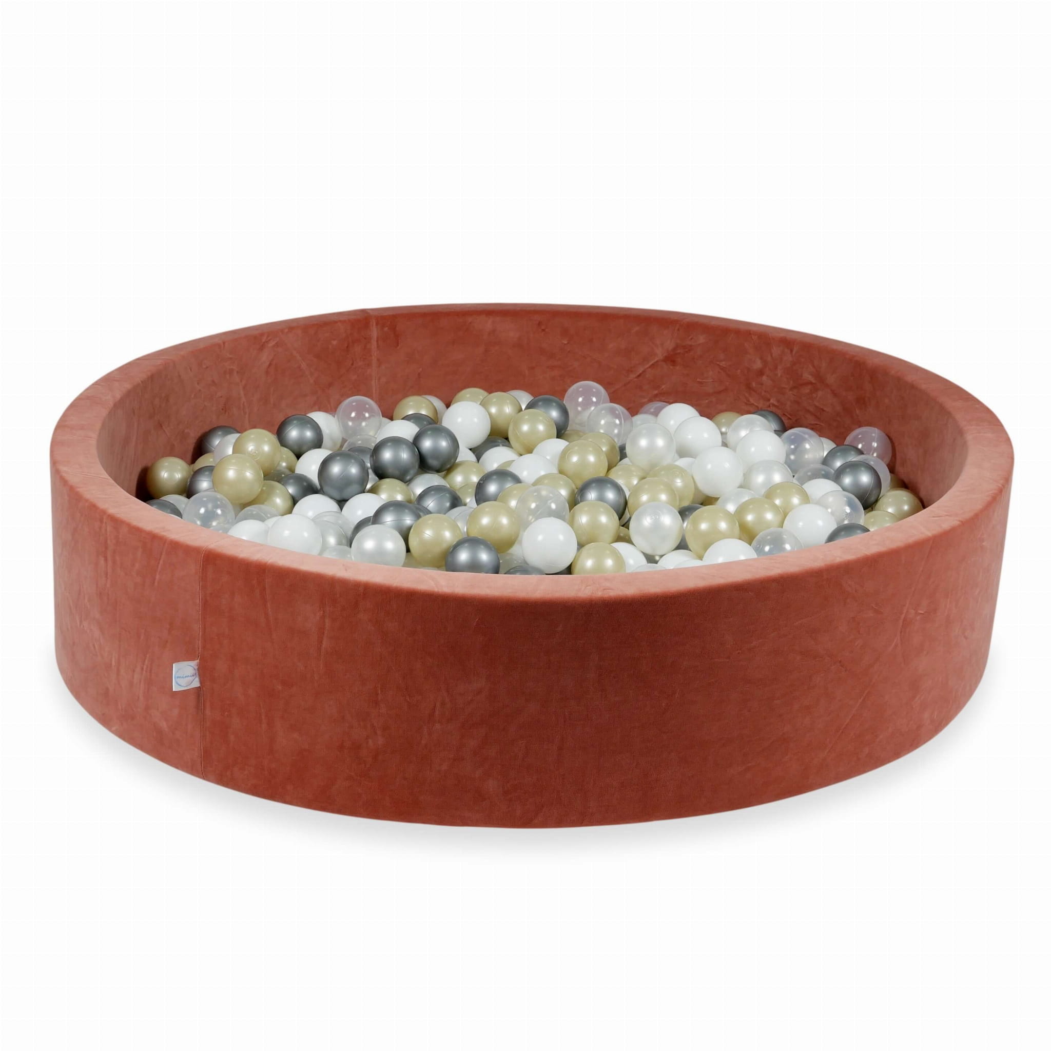 130x30 Velvet Soft Canyon Ton-Bällebad mit 600 Bällen (Roségold, Beige, Hellgold)