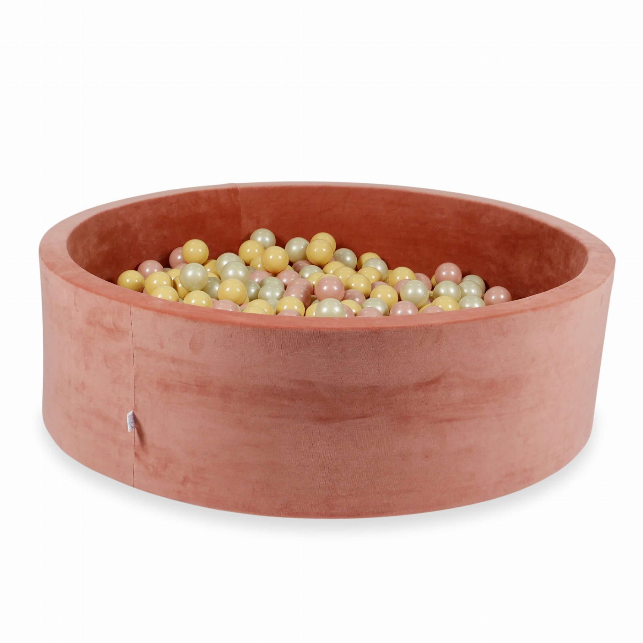 130x40 Velvet Soft Canyon Ton-Bällebad mit 700 Bällen (transparent, weiß, perlmutt, silber, hellgold)