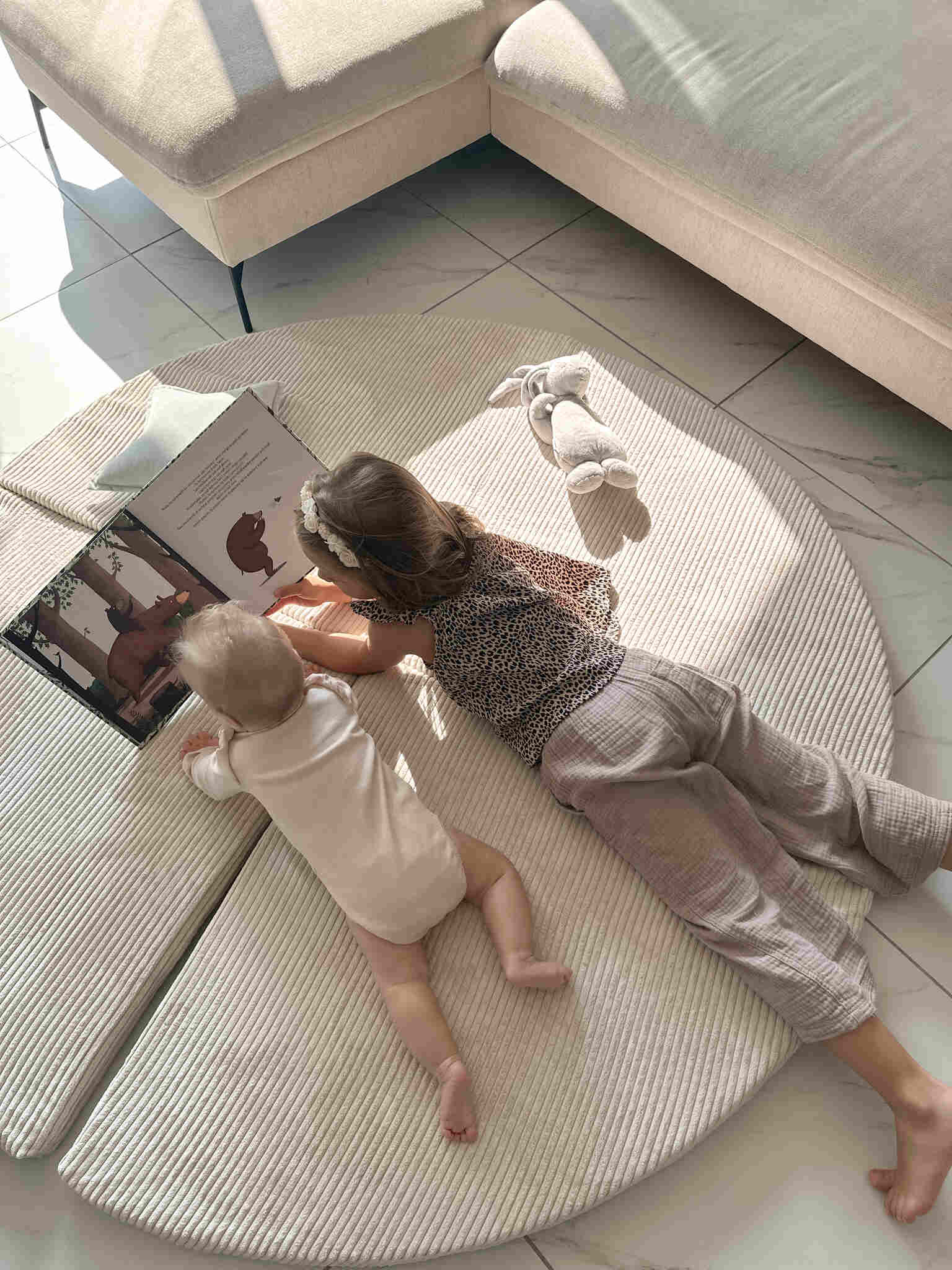 Runde, faltbare Cord-Spielmatte (160 cm Durchmesser) für Babys