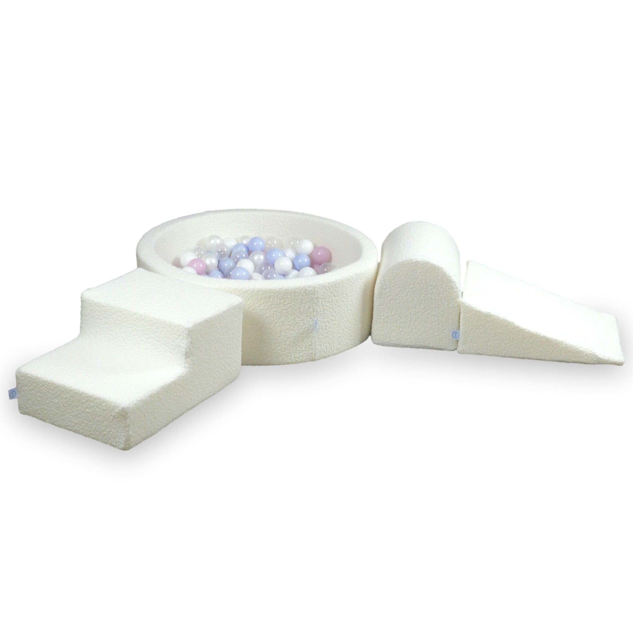 Schaumstoffspielbereich mit Hügel und Mini-Pool Loop White + 100 Bälle
