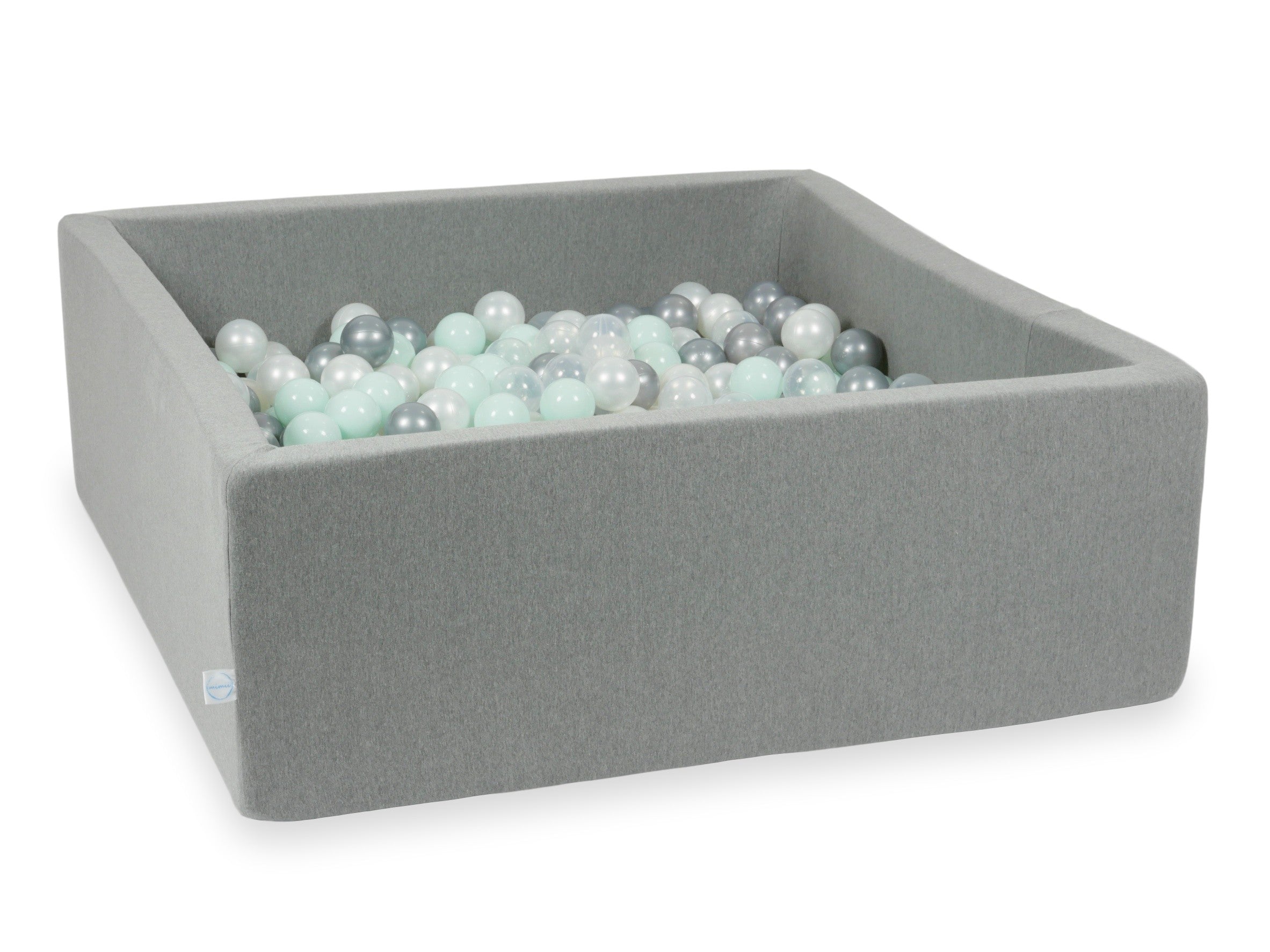 Piscine à balles carrée 110x110x40 cm en Gris, 600 balles