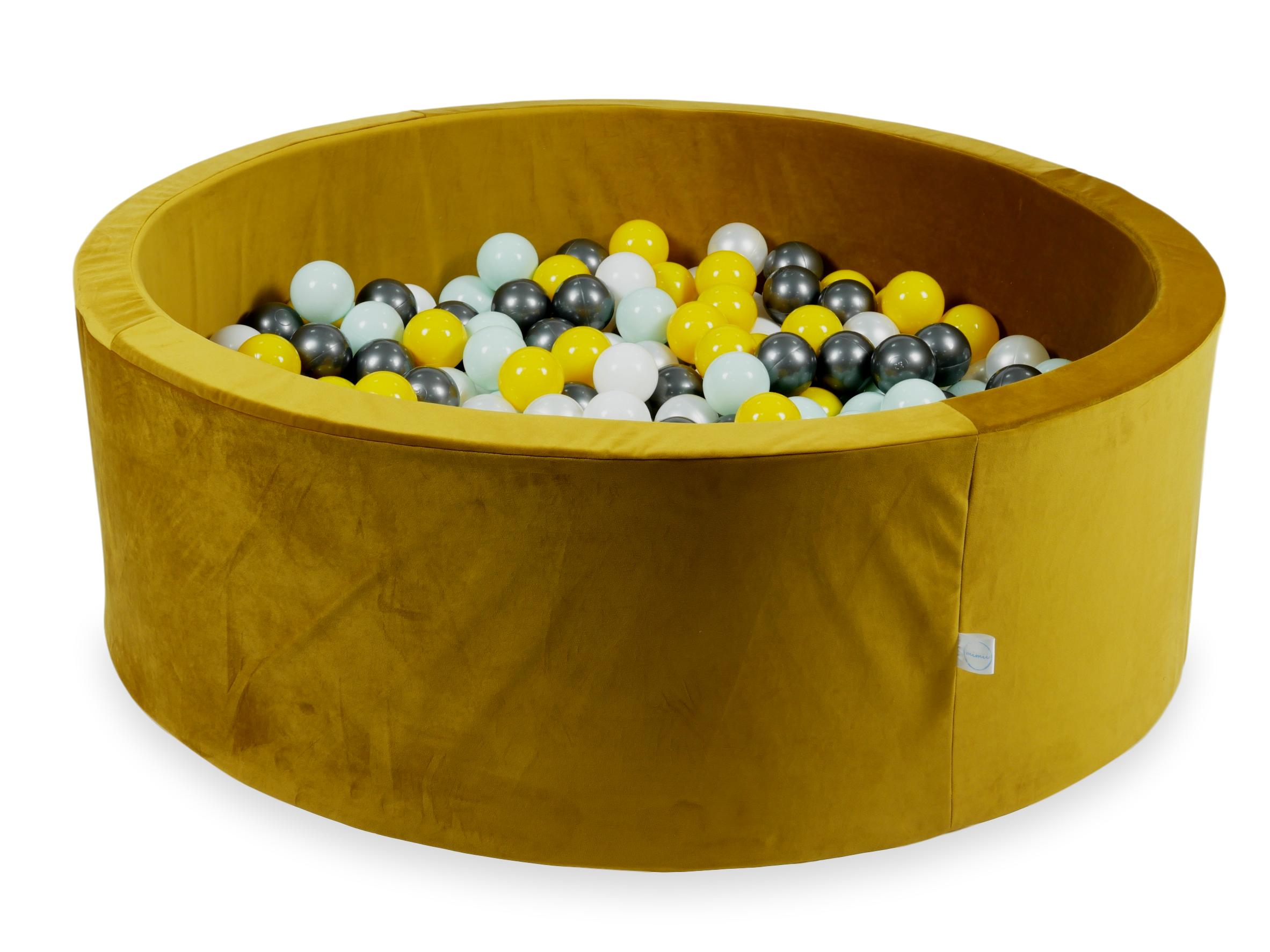 Piscine à balles en velours velvet dore 110x40 cm avec 500balles