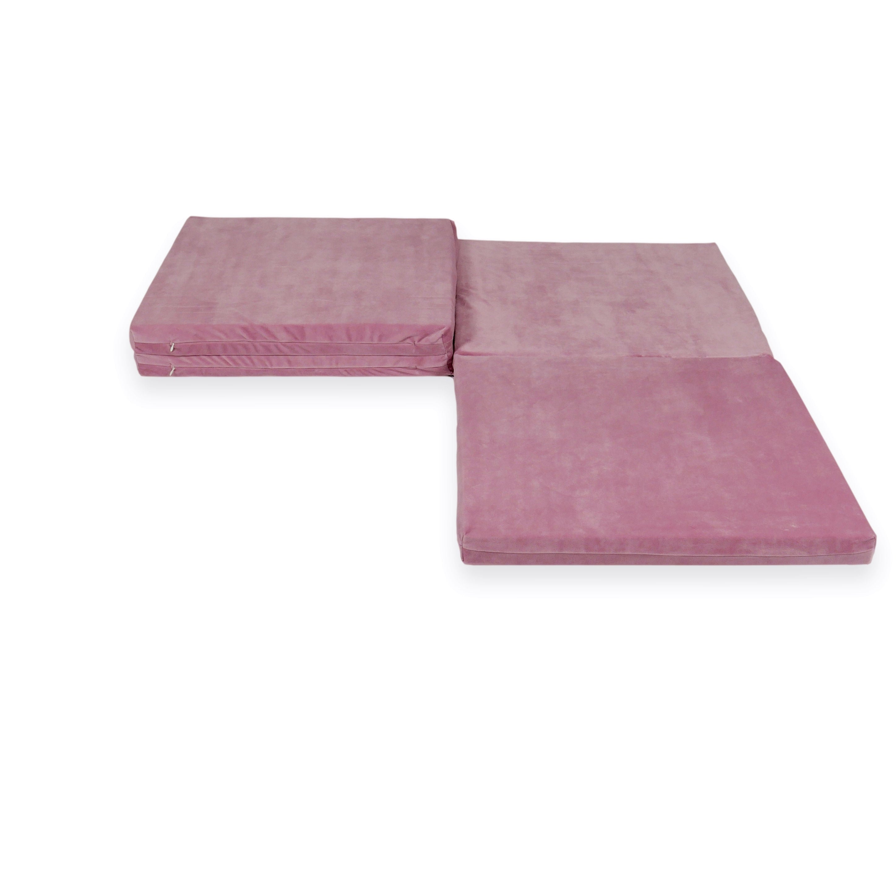 Quadratische, faltbare Babyspielmatte 120 x 120 cm aus weichem Samt