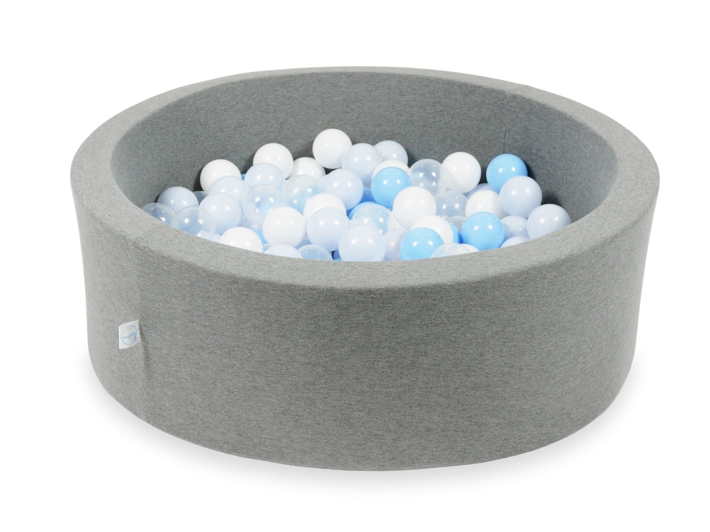 Schaumstoffspielbereich mit Hügel und kleinem grauen Pool + 100 Bälle (metallic türkis, türkis, grau, weiß)