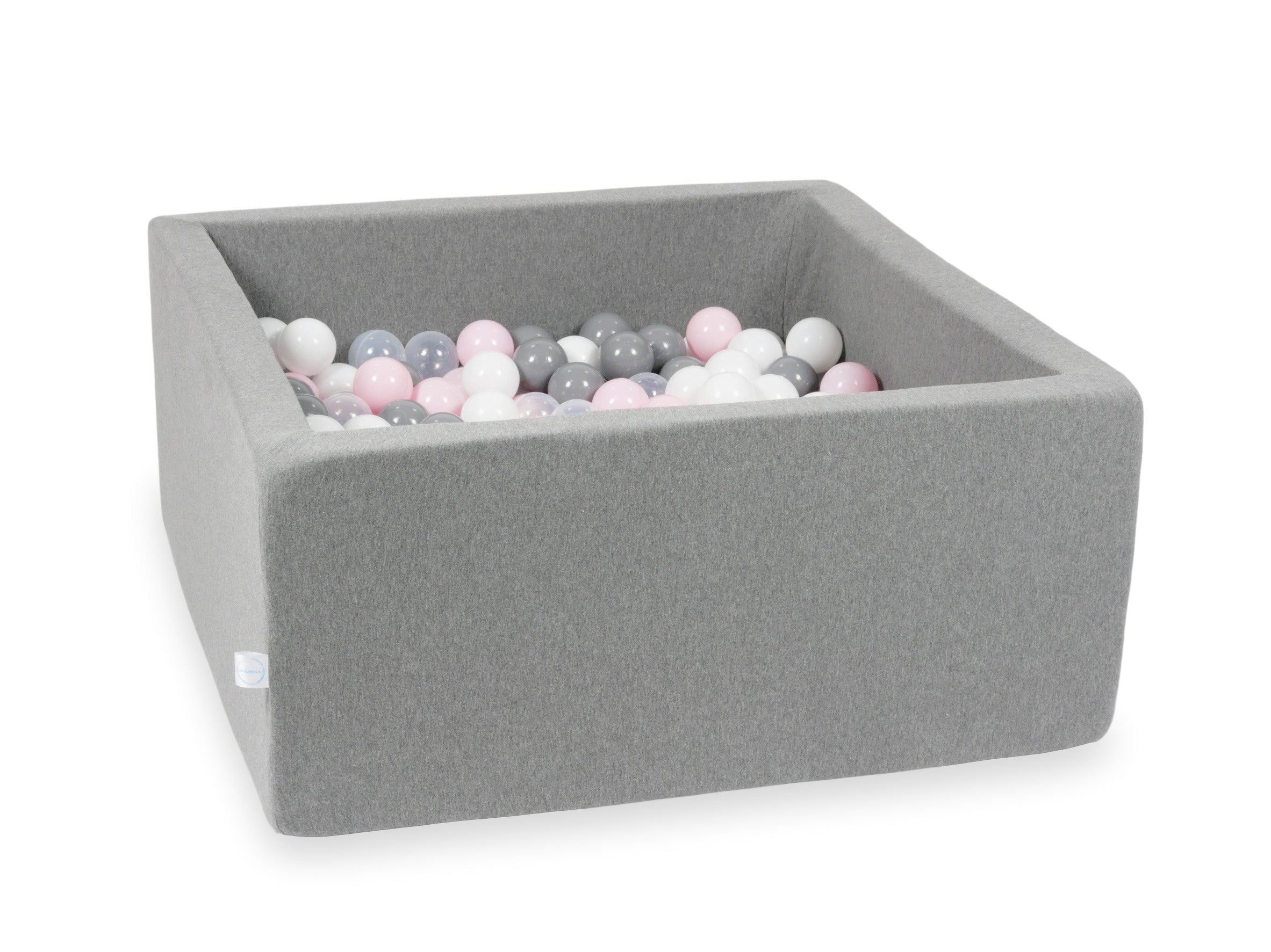 Piscine à balles carrée 90x90x40 cm en Gris, 400 balles