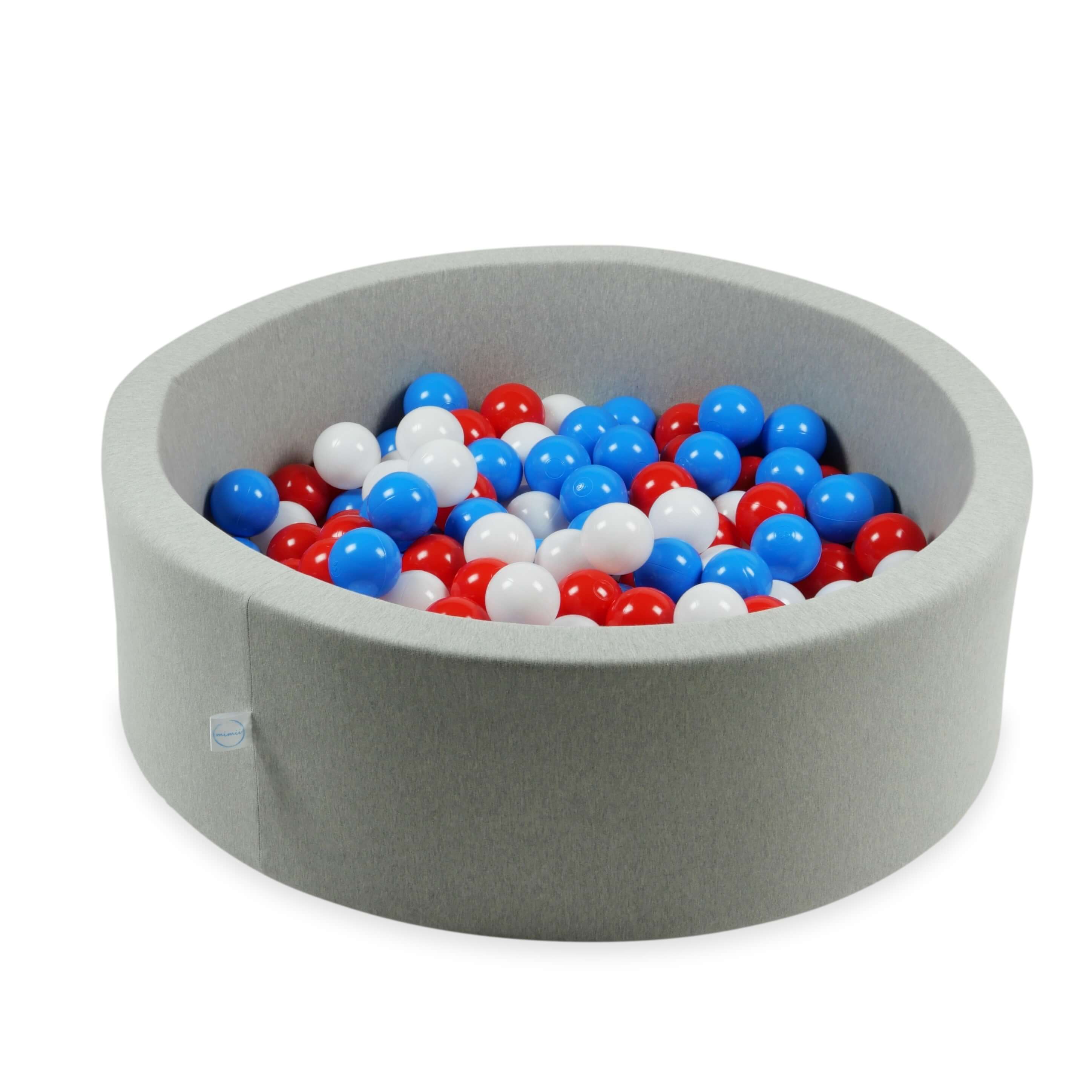 Spielbälle mit 7 cm Durchmesser, 150 Stück, weiß, rot, blau