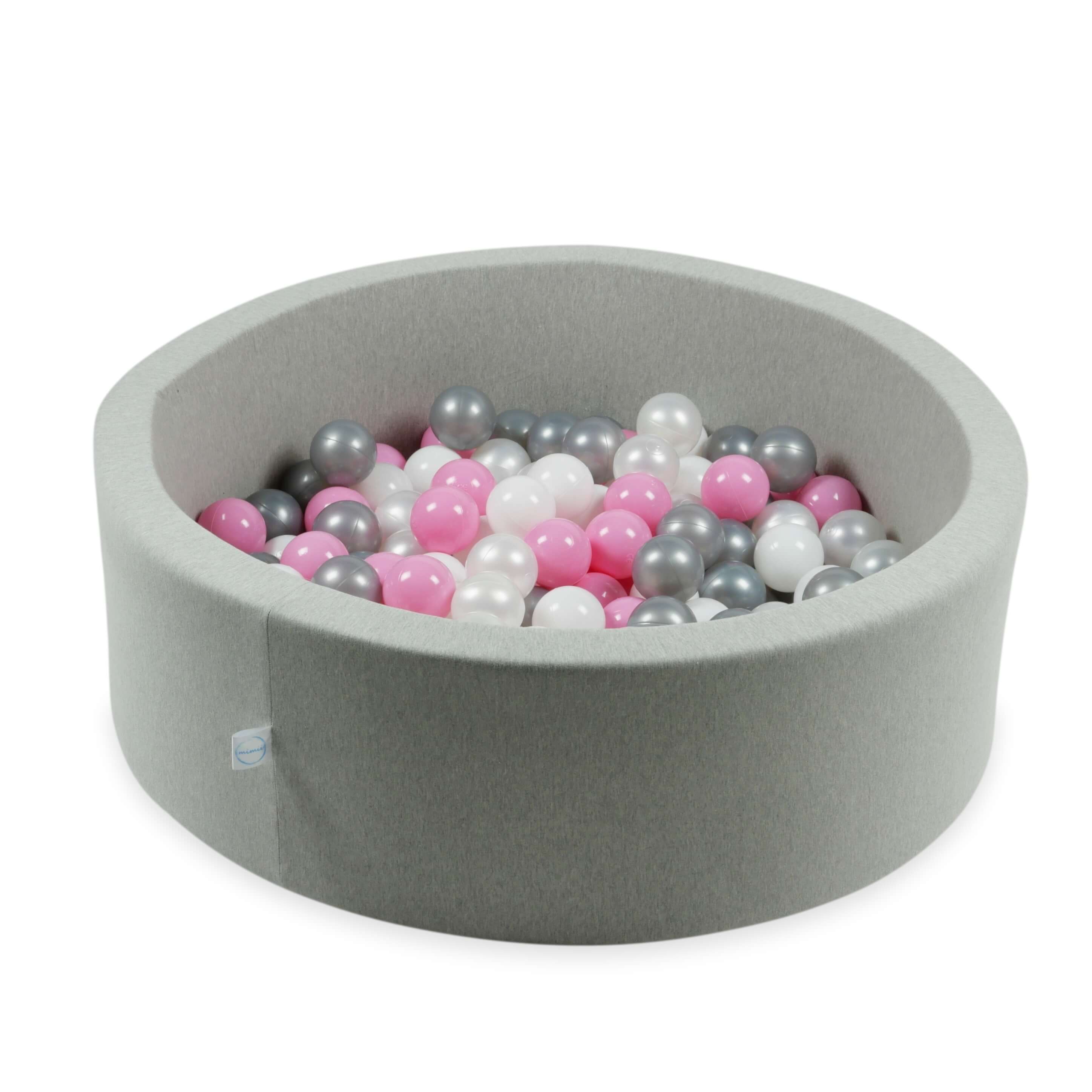 150 Spielbälle mit 7 cm Durchmesser, weiß, perlmuttfarben, silberfarben, puderrosa