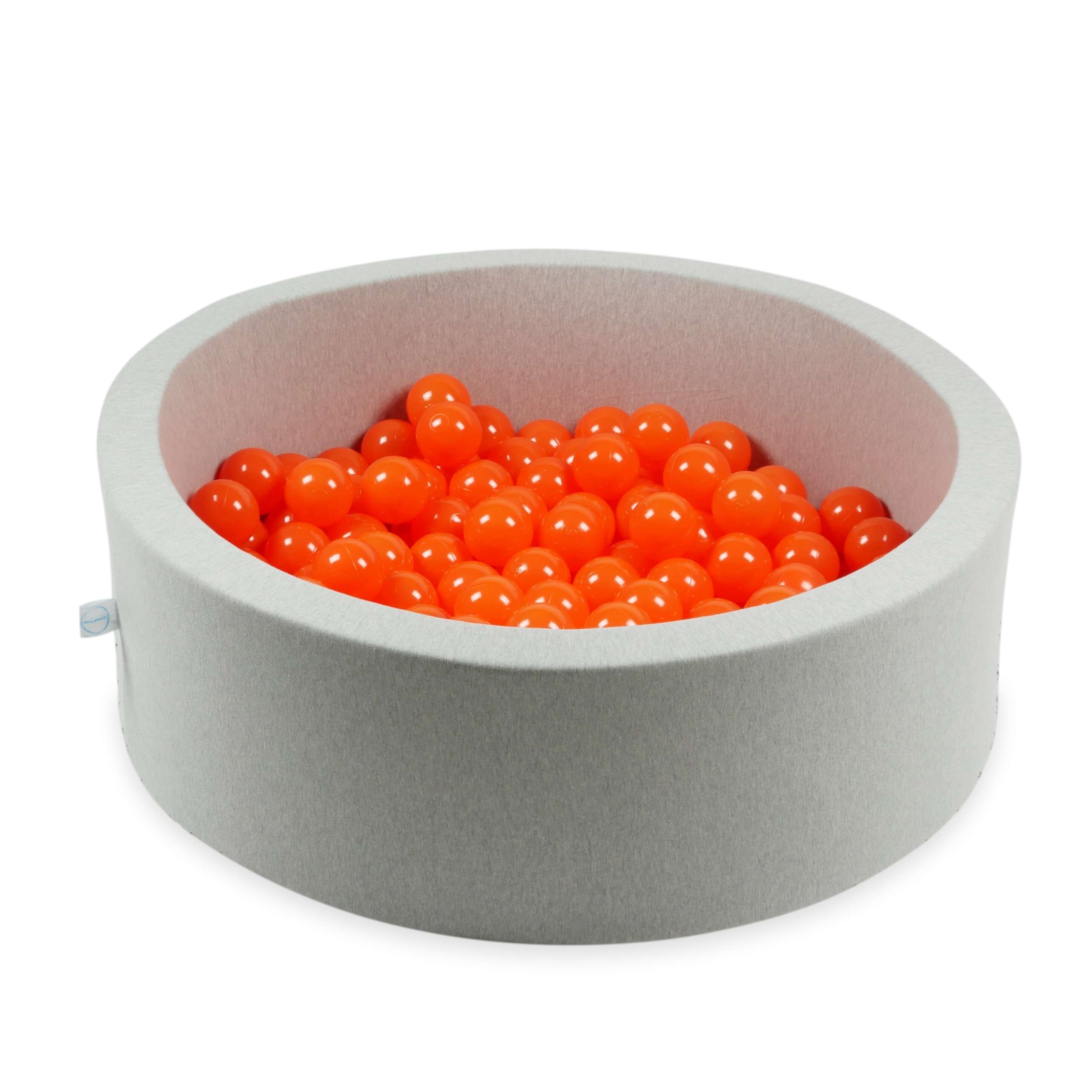 50 orangefarbene Spielbälle, 7 cm Durchmesser