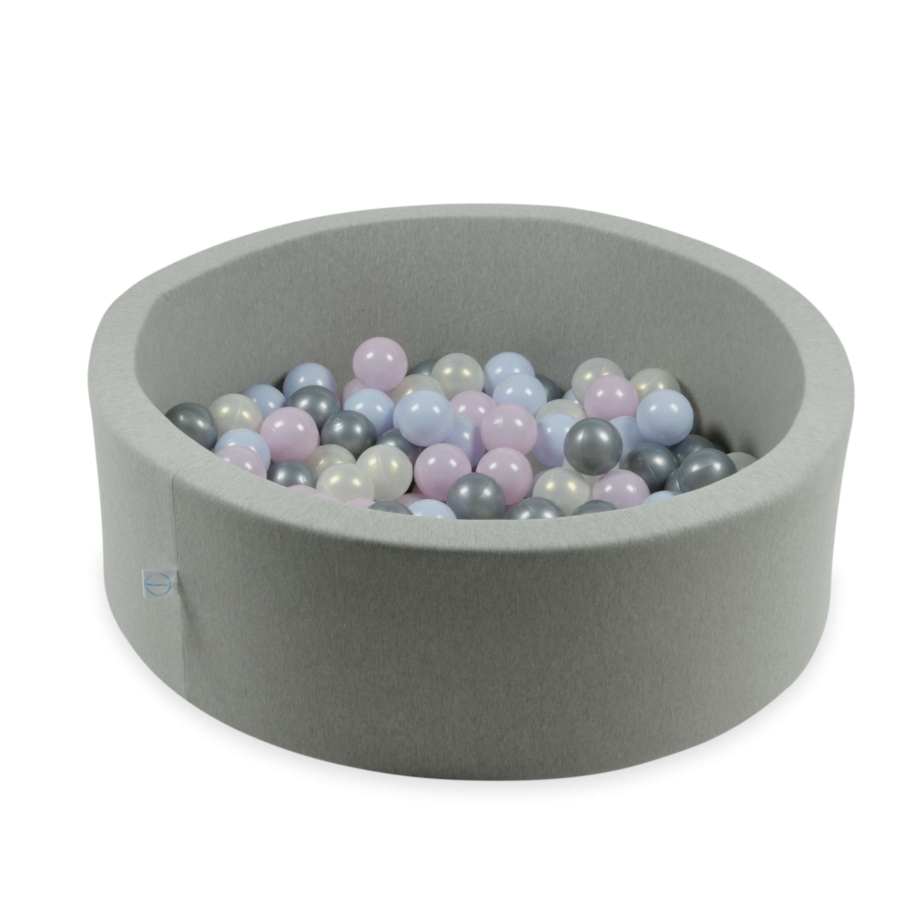 150 Spielbälle mit 7 cm Durchmesser, perlmuttrosa, perlmuttblau, irisierend, silber