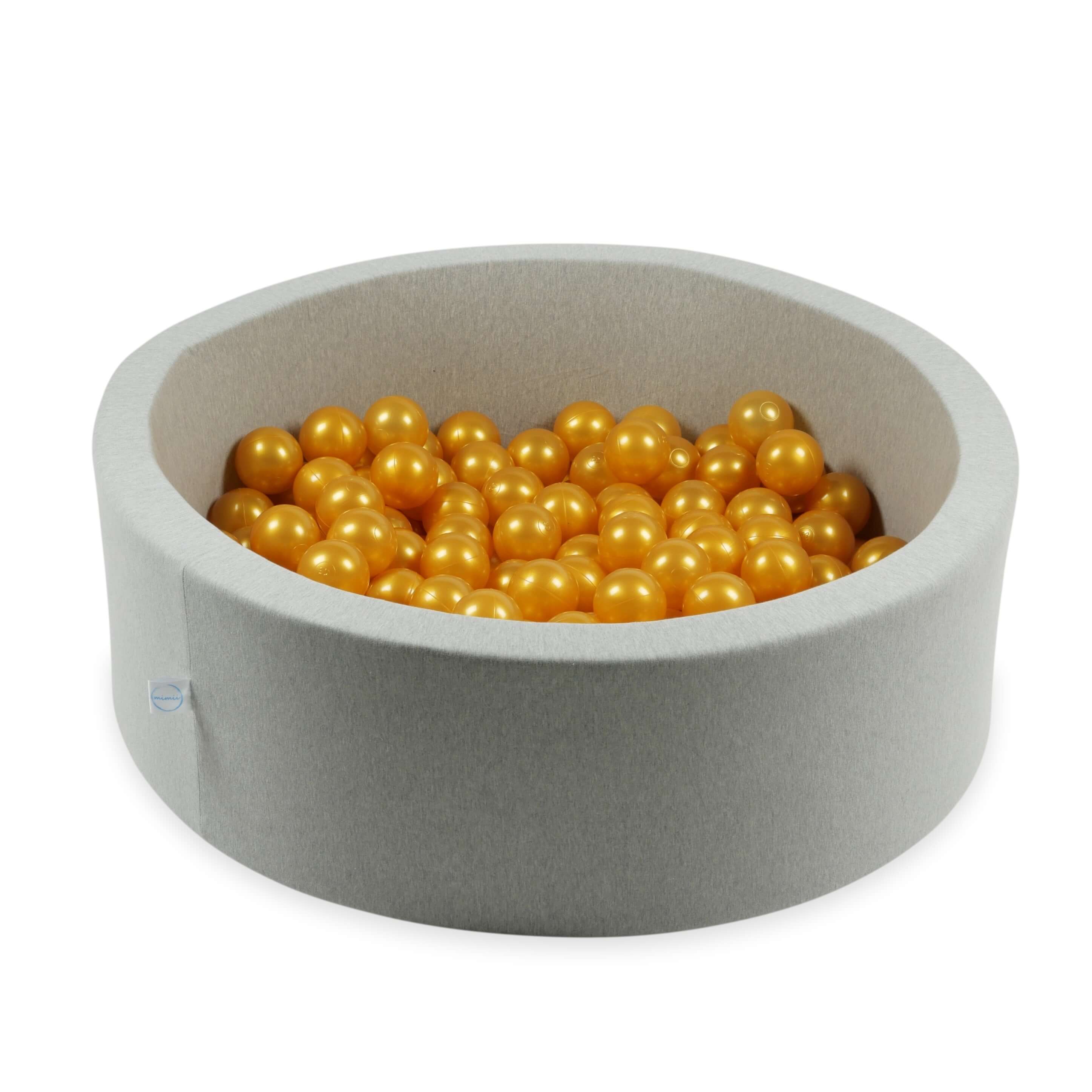 50 goldfarbene Spielbälle, 7 cm Durchmesser