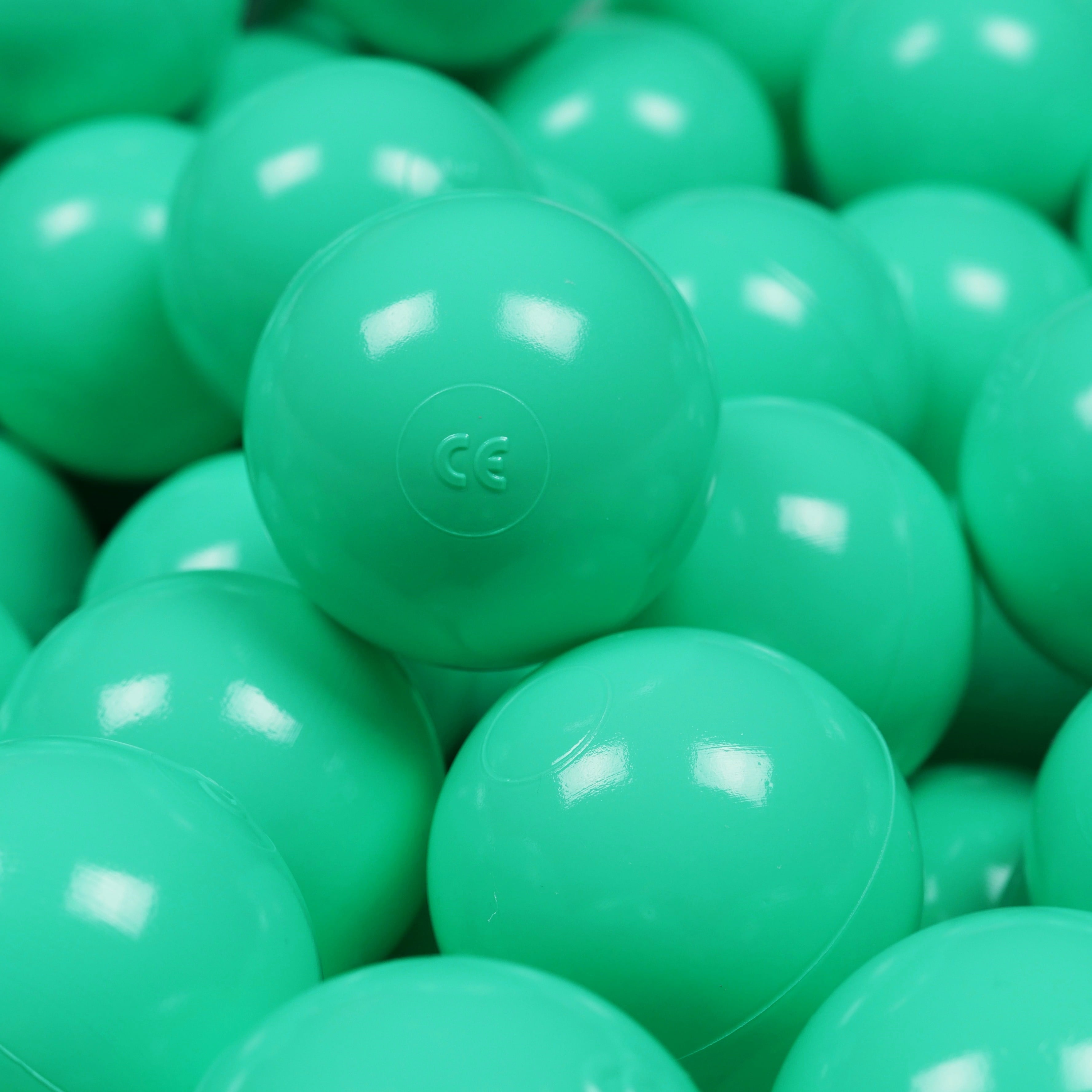 Spielbälle mit 7 cm Durchmesser, 500 Stück, mintgrün