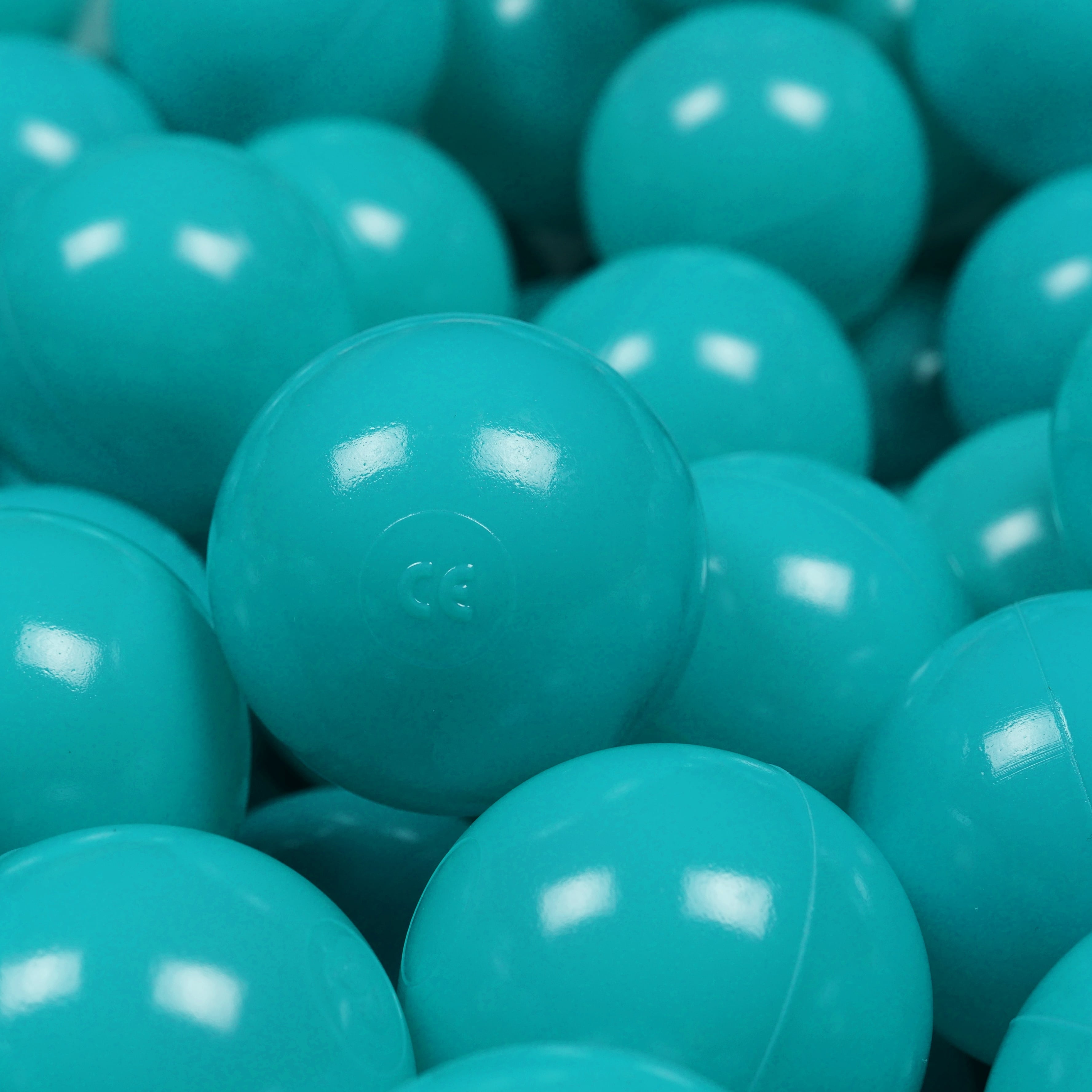 400 türkisfarbene Spielbälle, 7 cm Durchmesser
