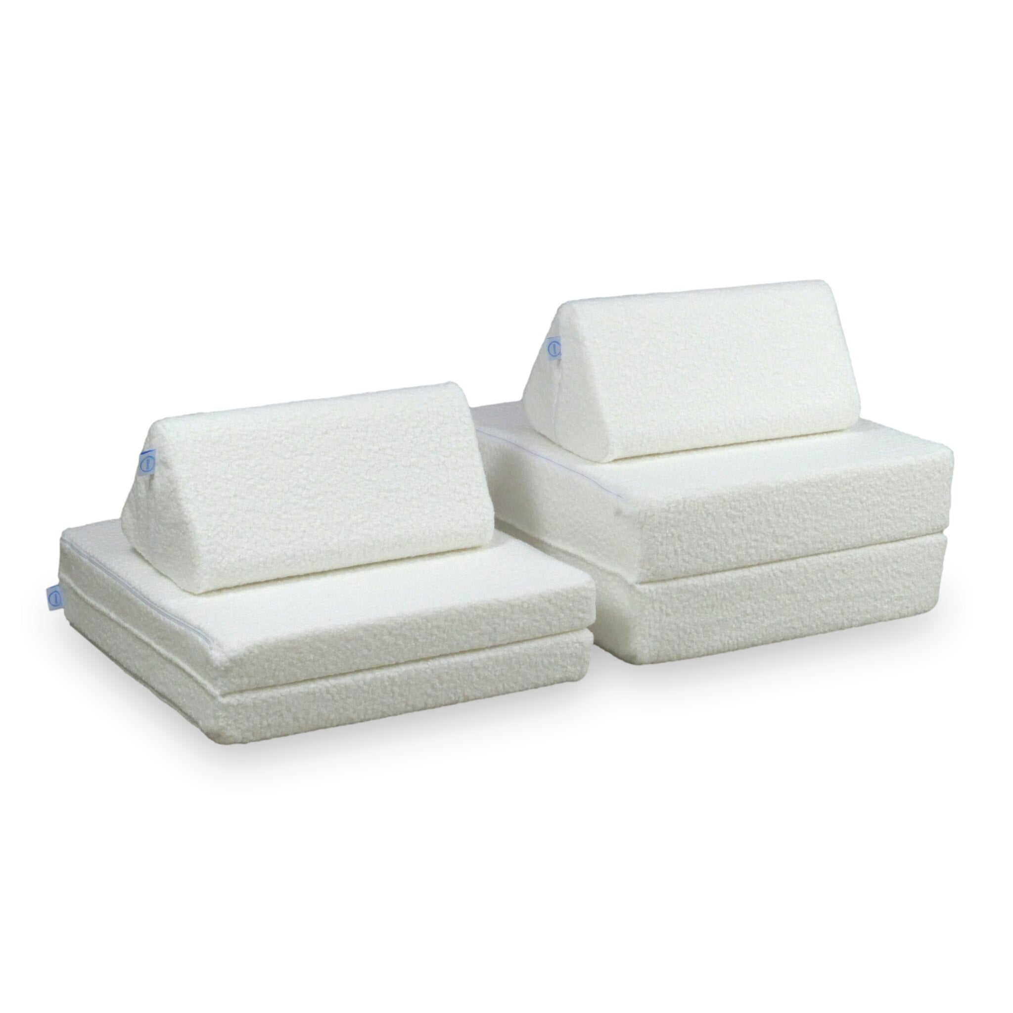 Montessori Mini Comfort Spielsofa in Weiß Bouclé
