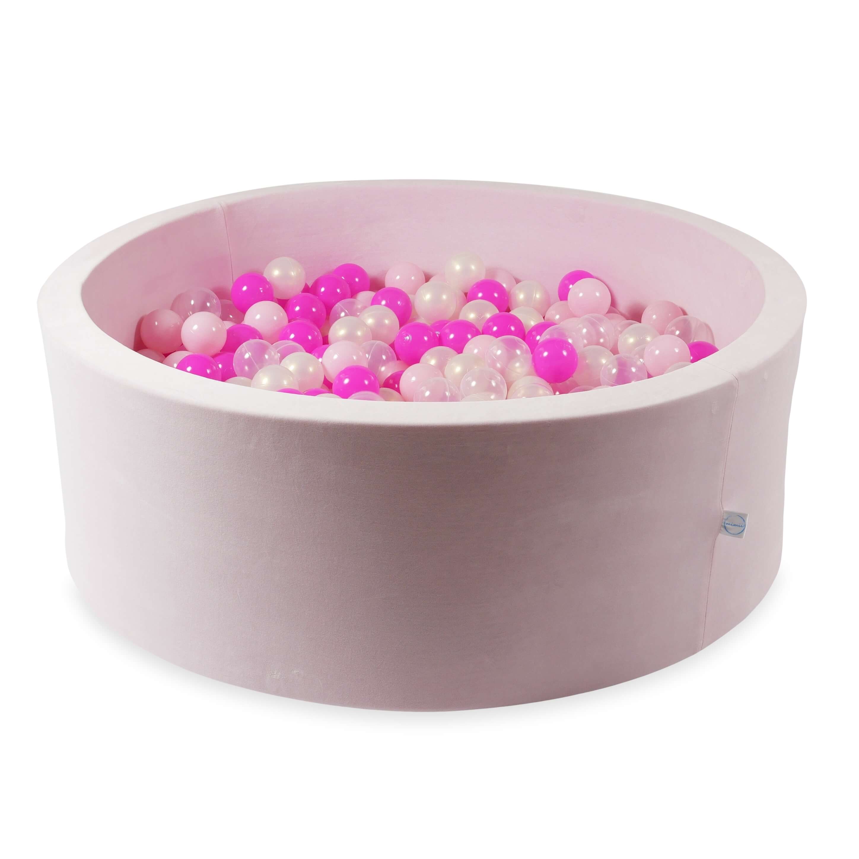 Piscine à balles en velvet soft light pink 110x40 cm avec 500balles