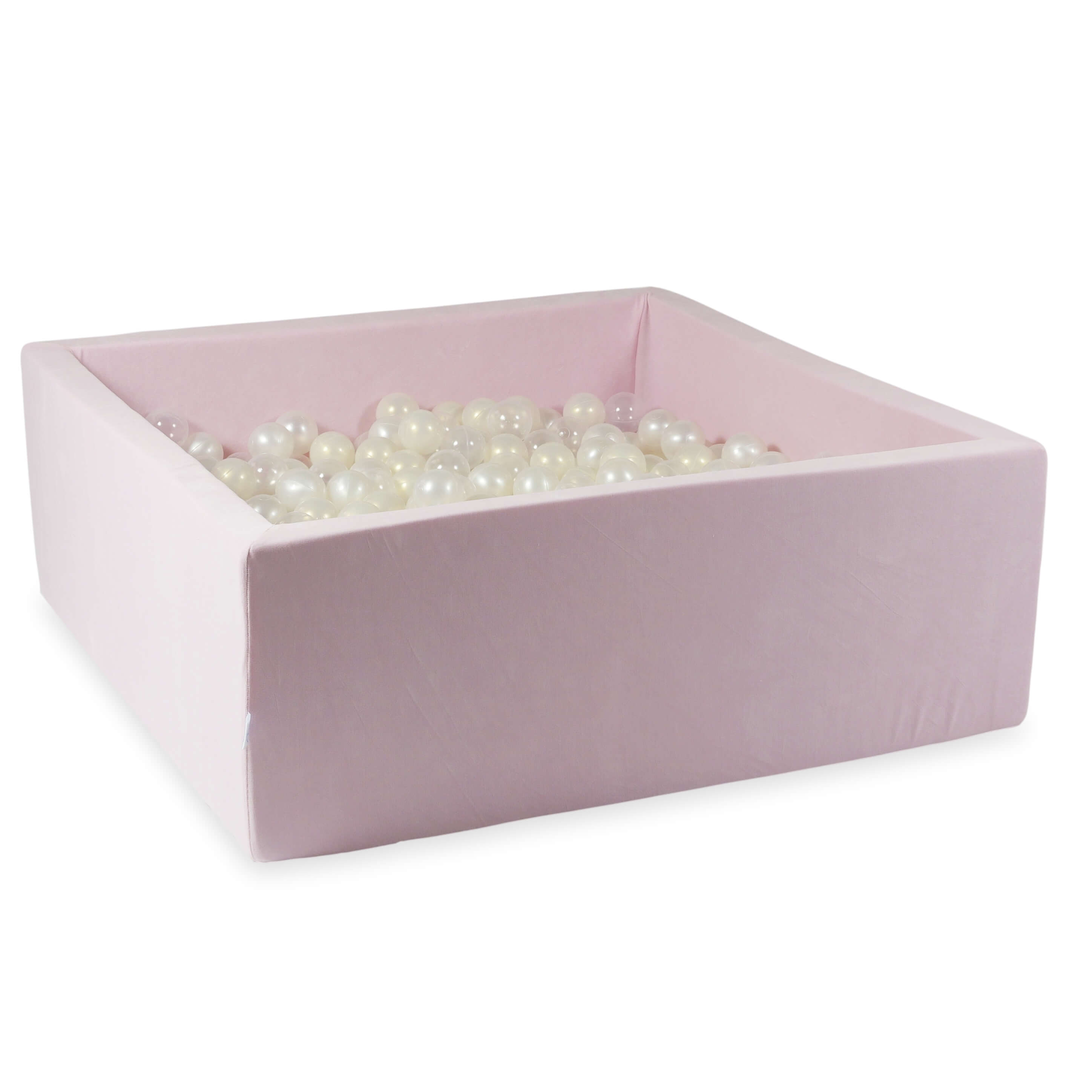 Piscine à balles carrée 110x110x40 cm en velvet soft Light Pink, 600 balles