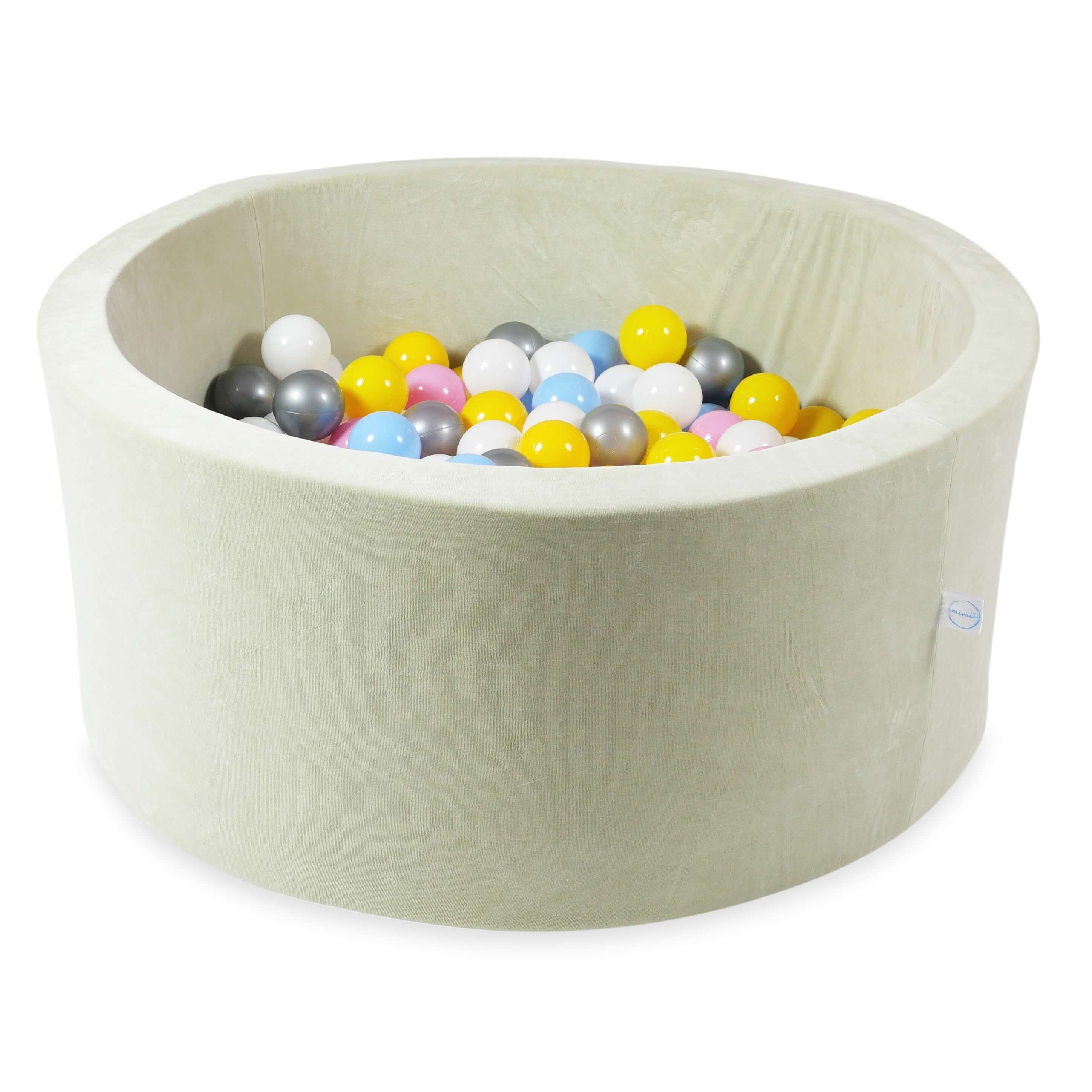 Piscine à balles en velvet soft pistachio 90x40 cm avec 300 balles