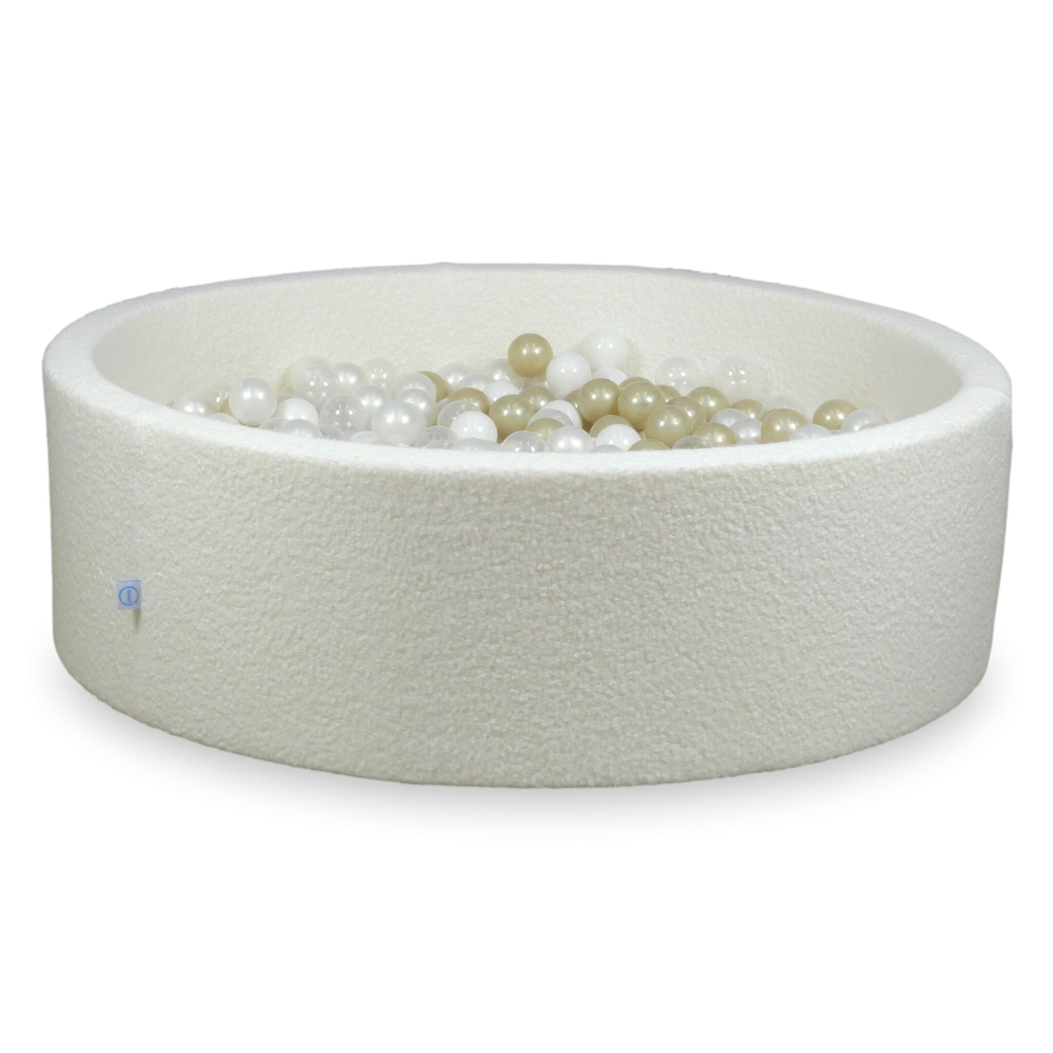 Piscine à balles en velours  Boucle Blanc 130x40 cm avec 700 balles