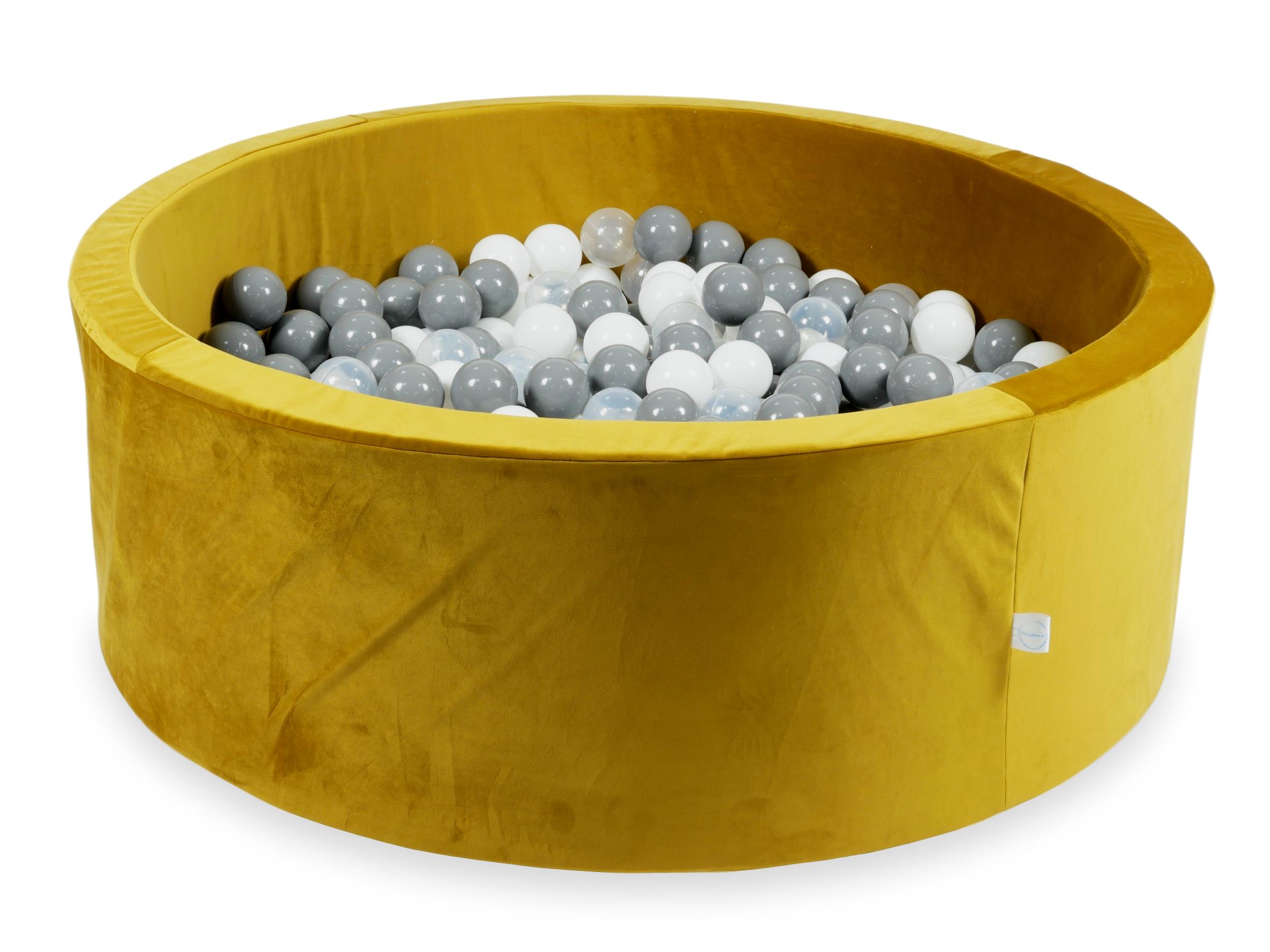 Piscine à balles en velours velvet dore 110x40 cm avec 500balles