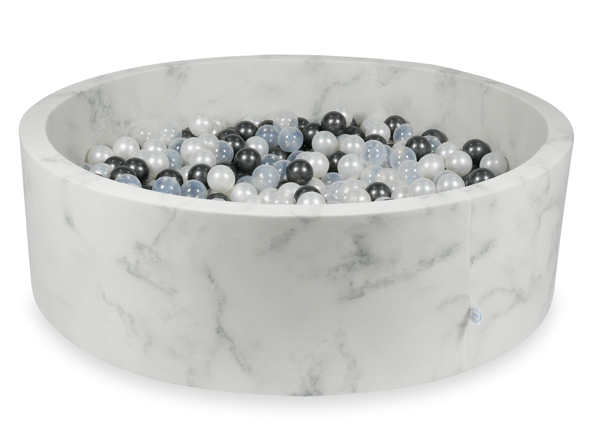 Piscine à balles en velours Marble 130x40 cm avec 700 balles