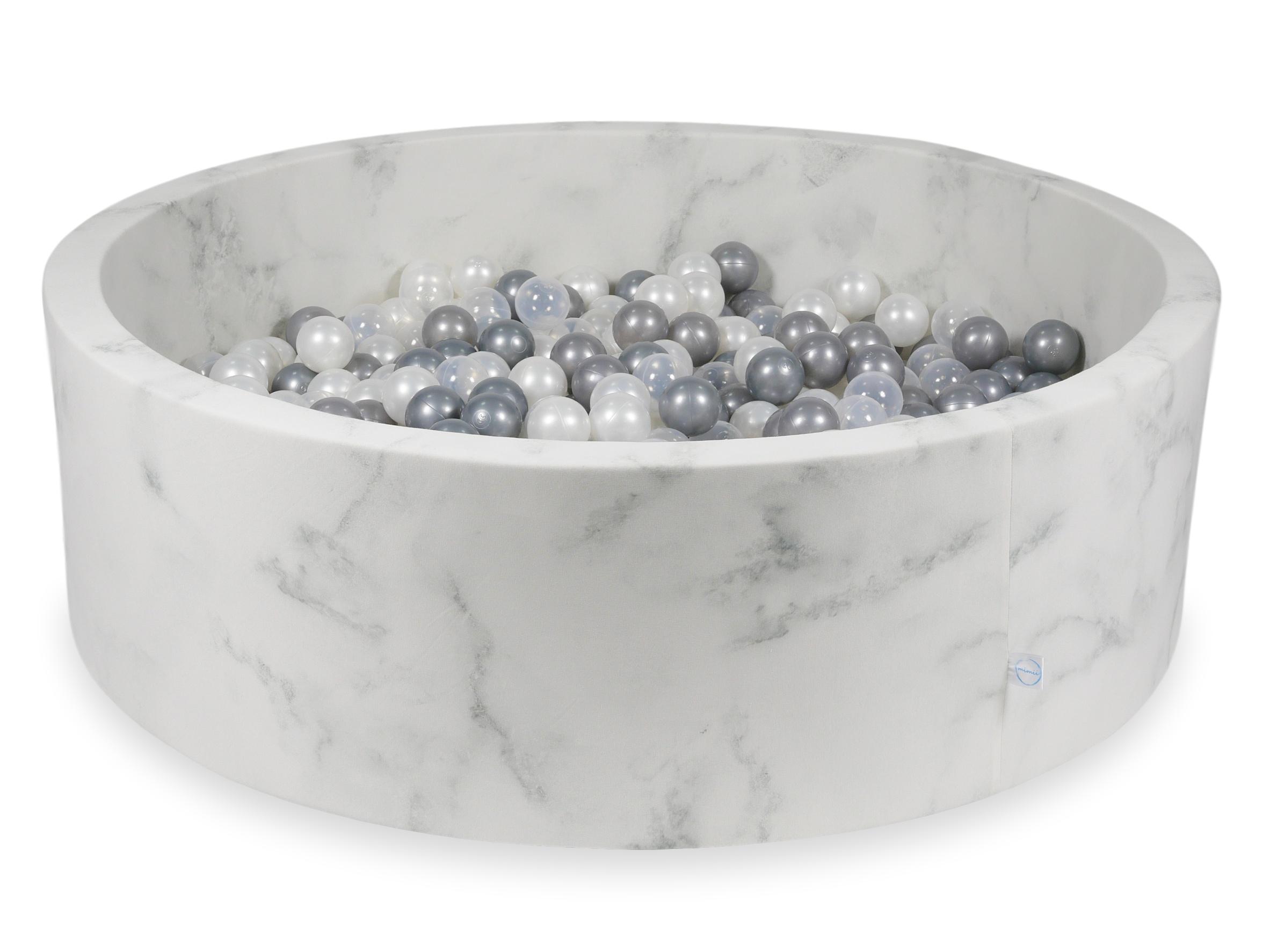 Piscine à balles en velours Marble 130x40 cm avec 700 balles