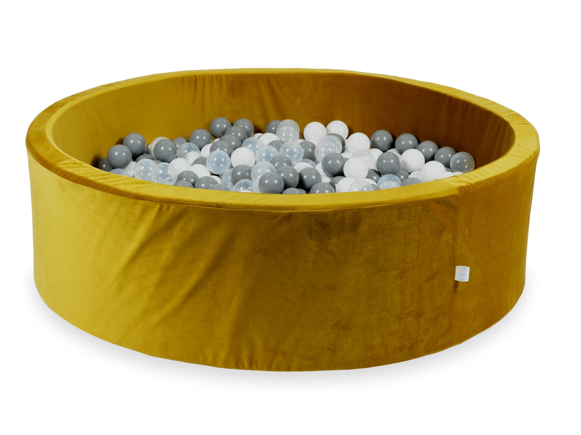 Piscine à balles en velours velvet dore 130x40 cm avec 700 balles