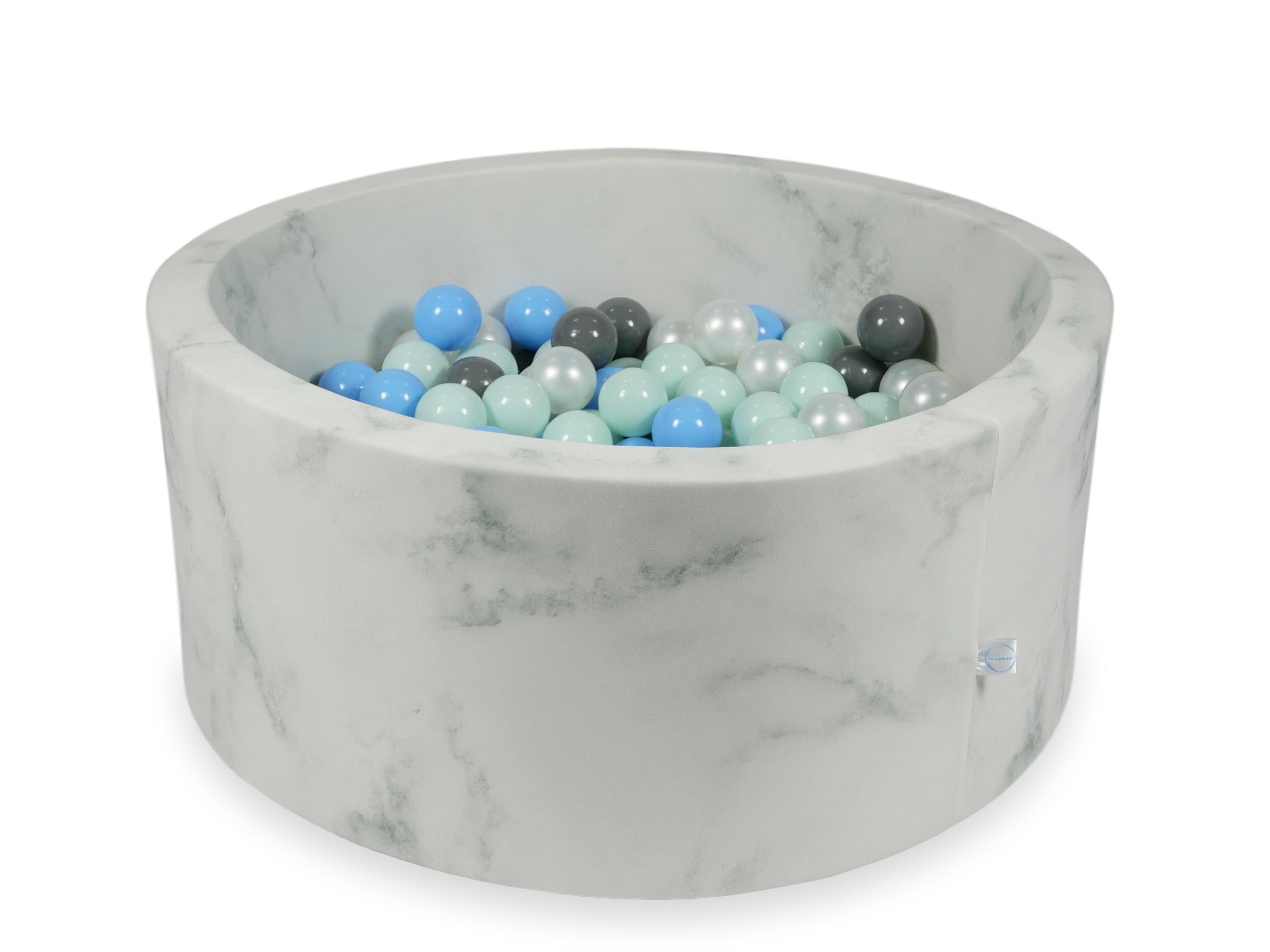 Piscine à balles en velours Marble 90x40 cm avec 300 balles