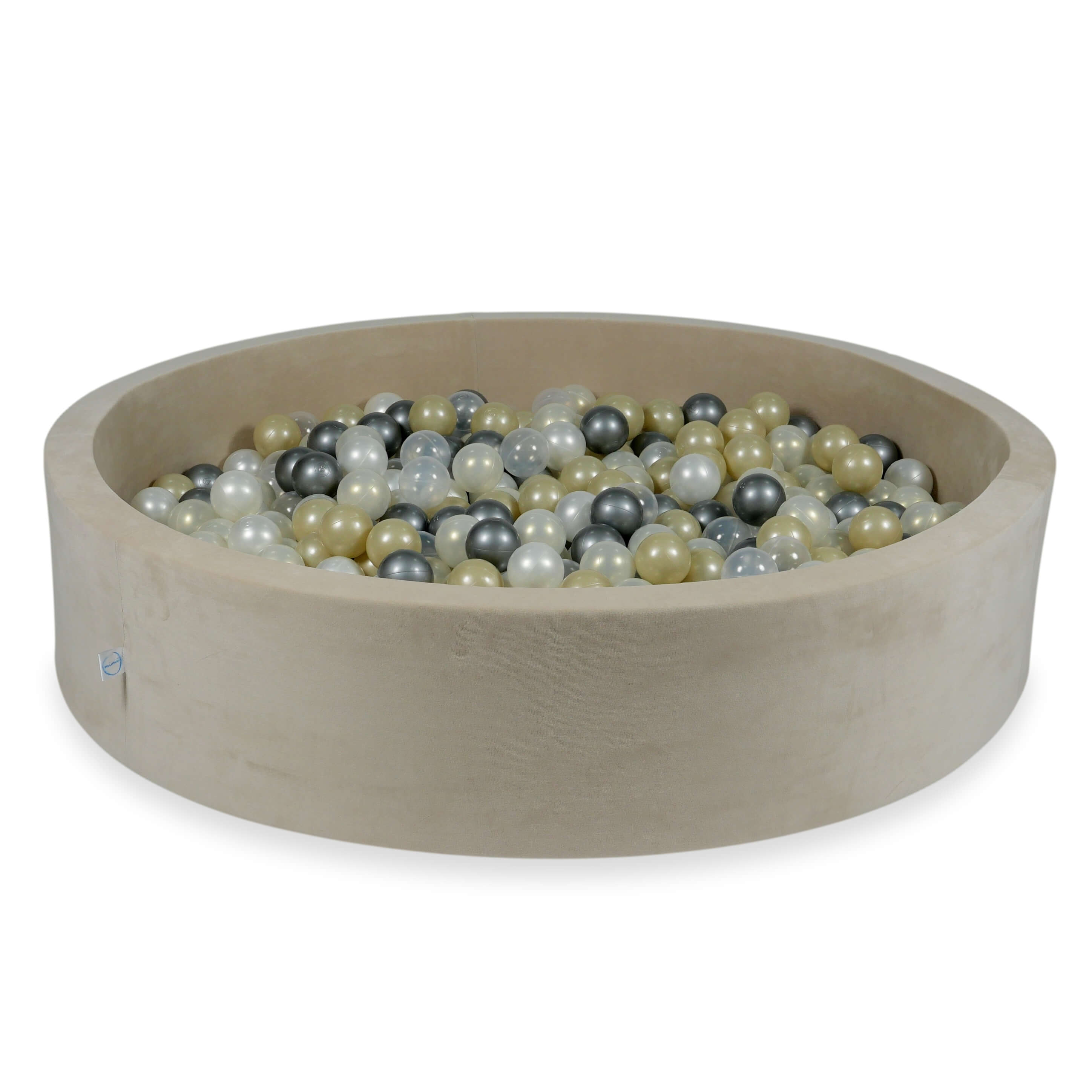 Piscine à balles en velvet soft beige 130x30 cm avec 600 balles