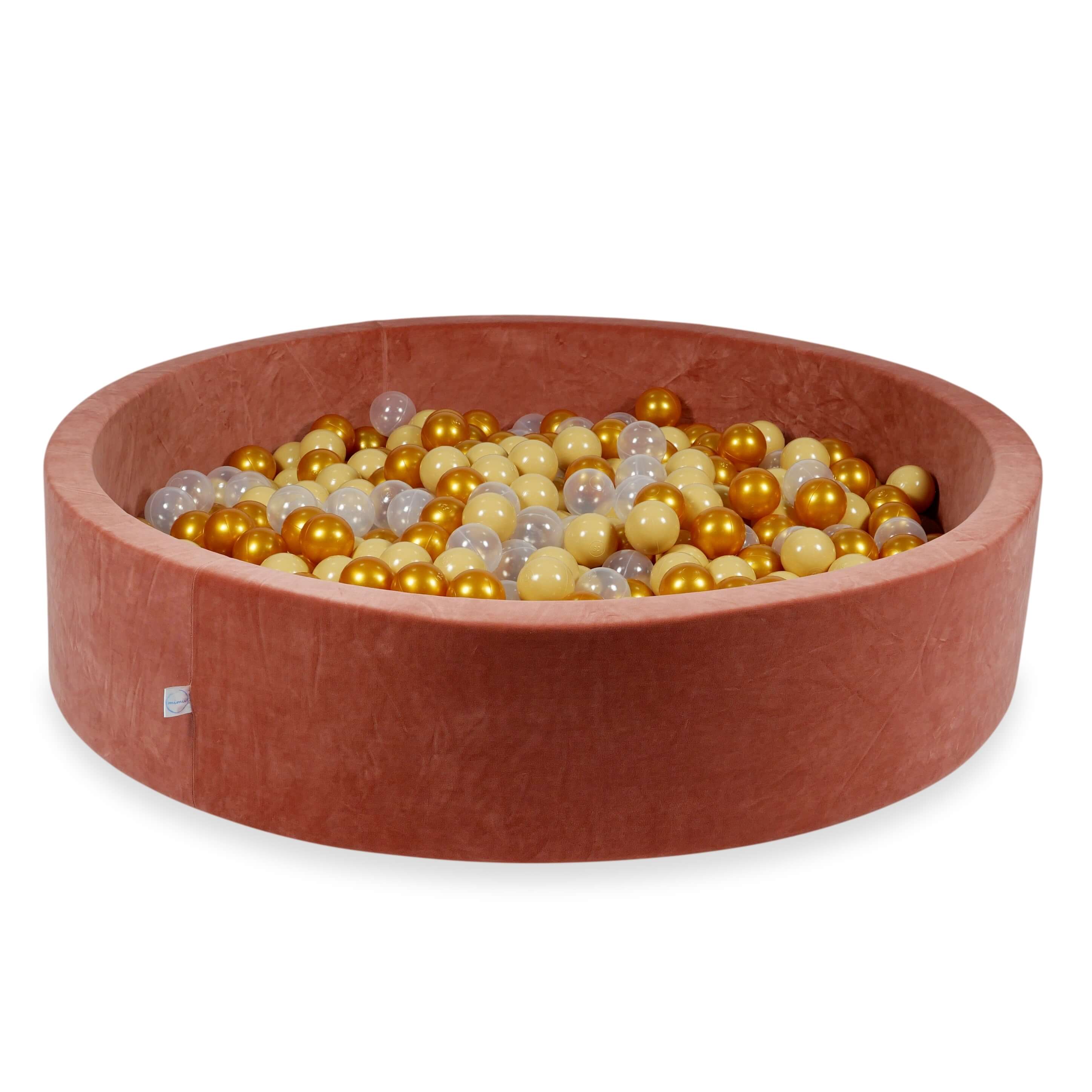 Piscine à balles en velours velvet soft canyon clay 130x30 cm avec 600 balles