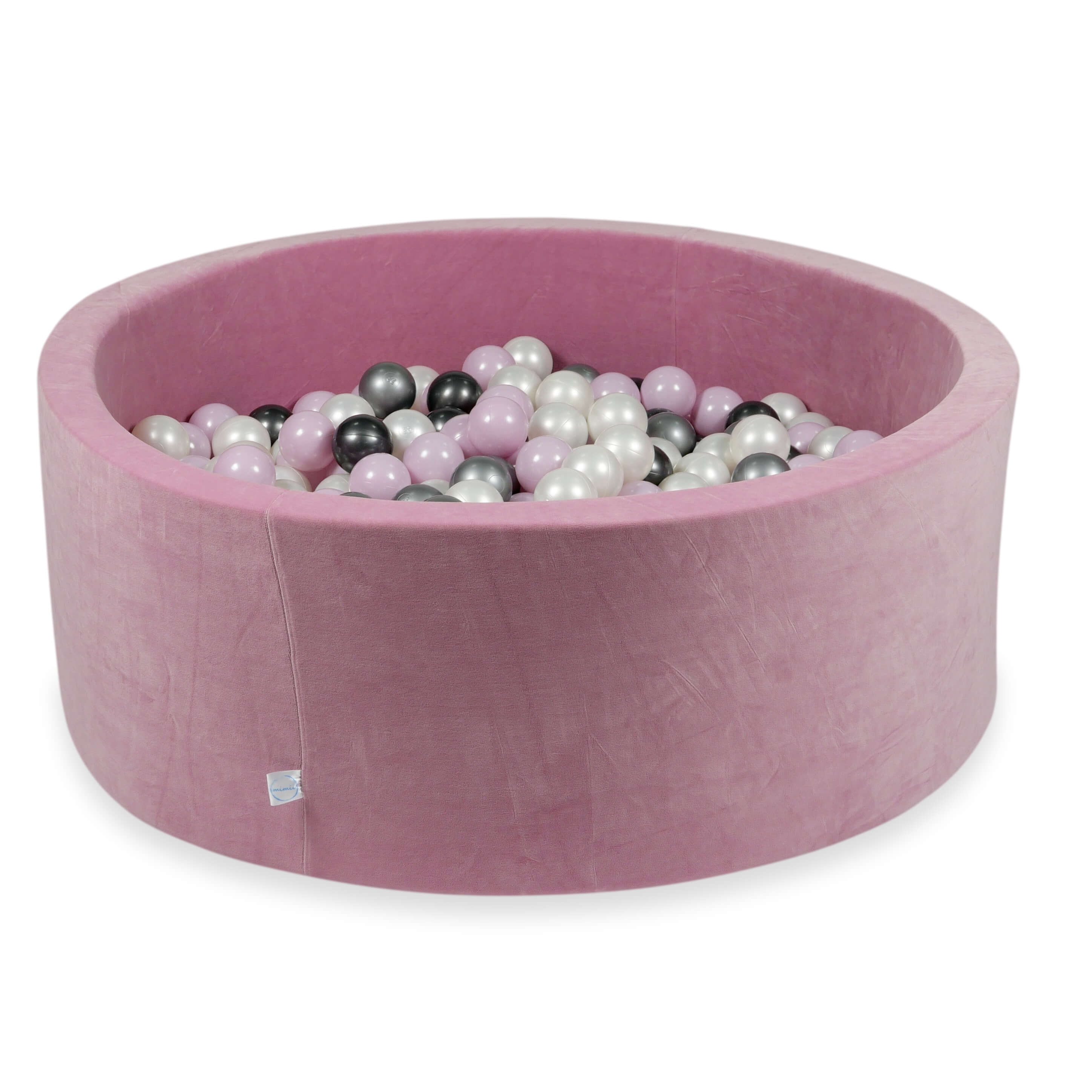 Piscine à balles en velours velvet soft rose 110x40 cm avec 500balles