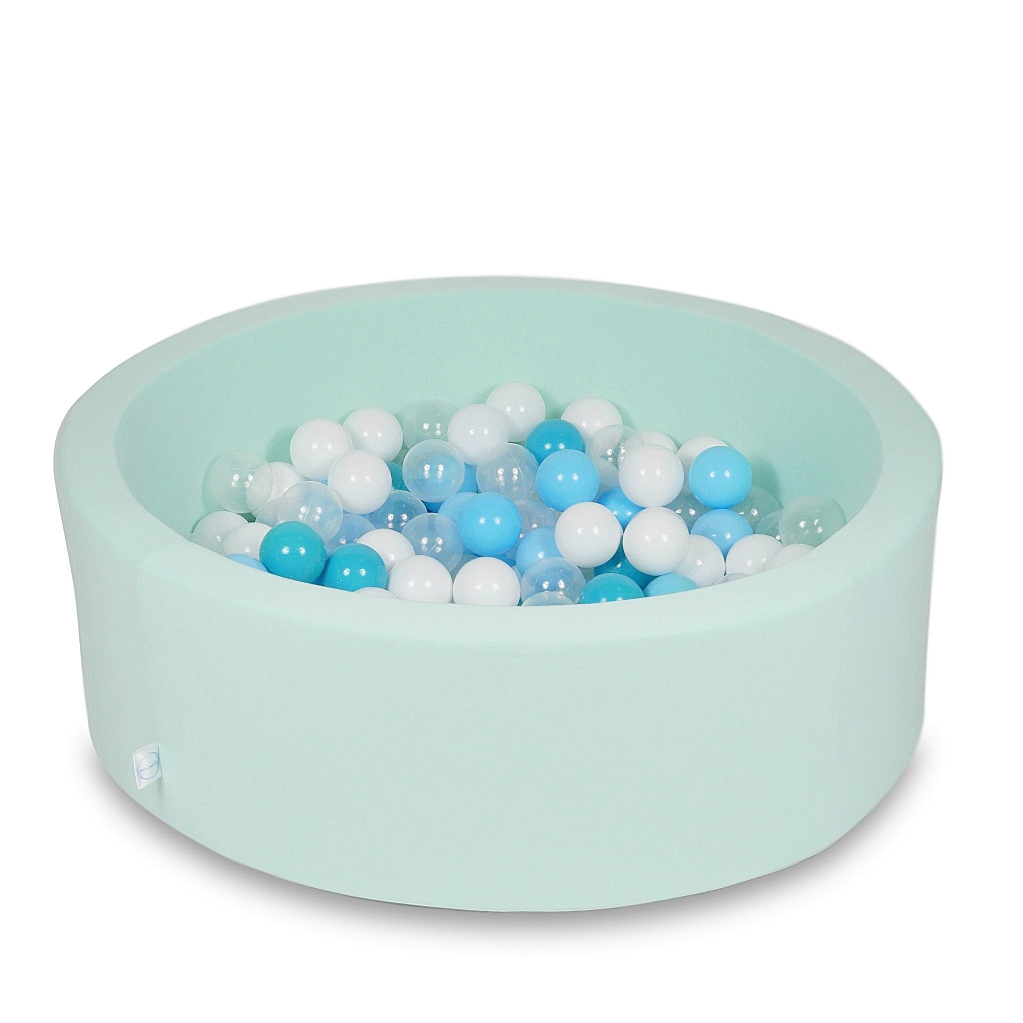 Schaumstoffspielbereich mit rundem, lilafarbenem Pool (90 x 30 cm) + 5 Spielelementen + 200 Bällen