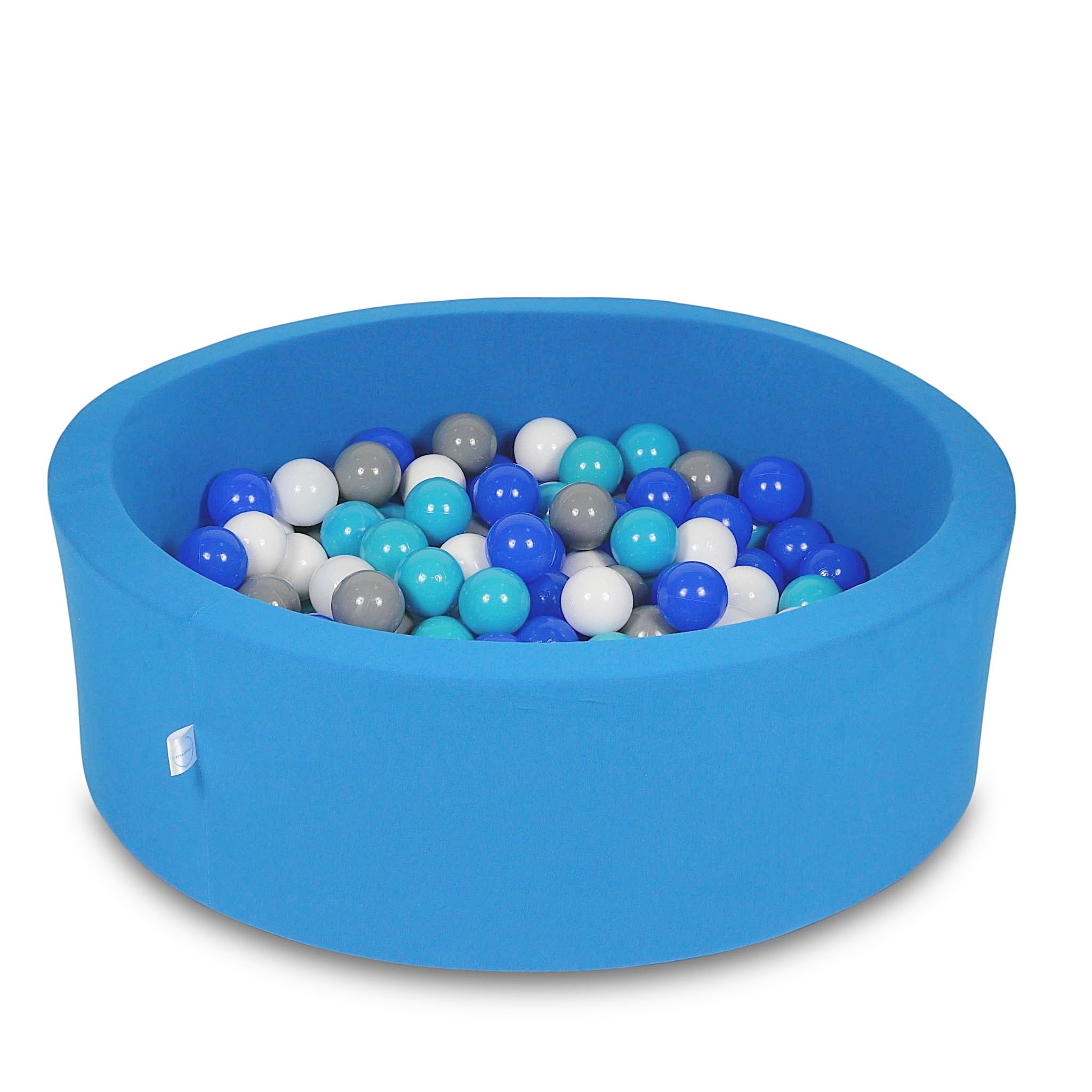Schaumstoffspielbereich mit rundem, lilafarbenem Pool (90 x 30 cm) + 5 Spielelementen + 200 Bällen
