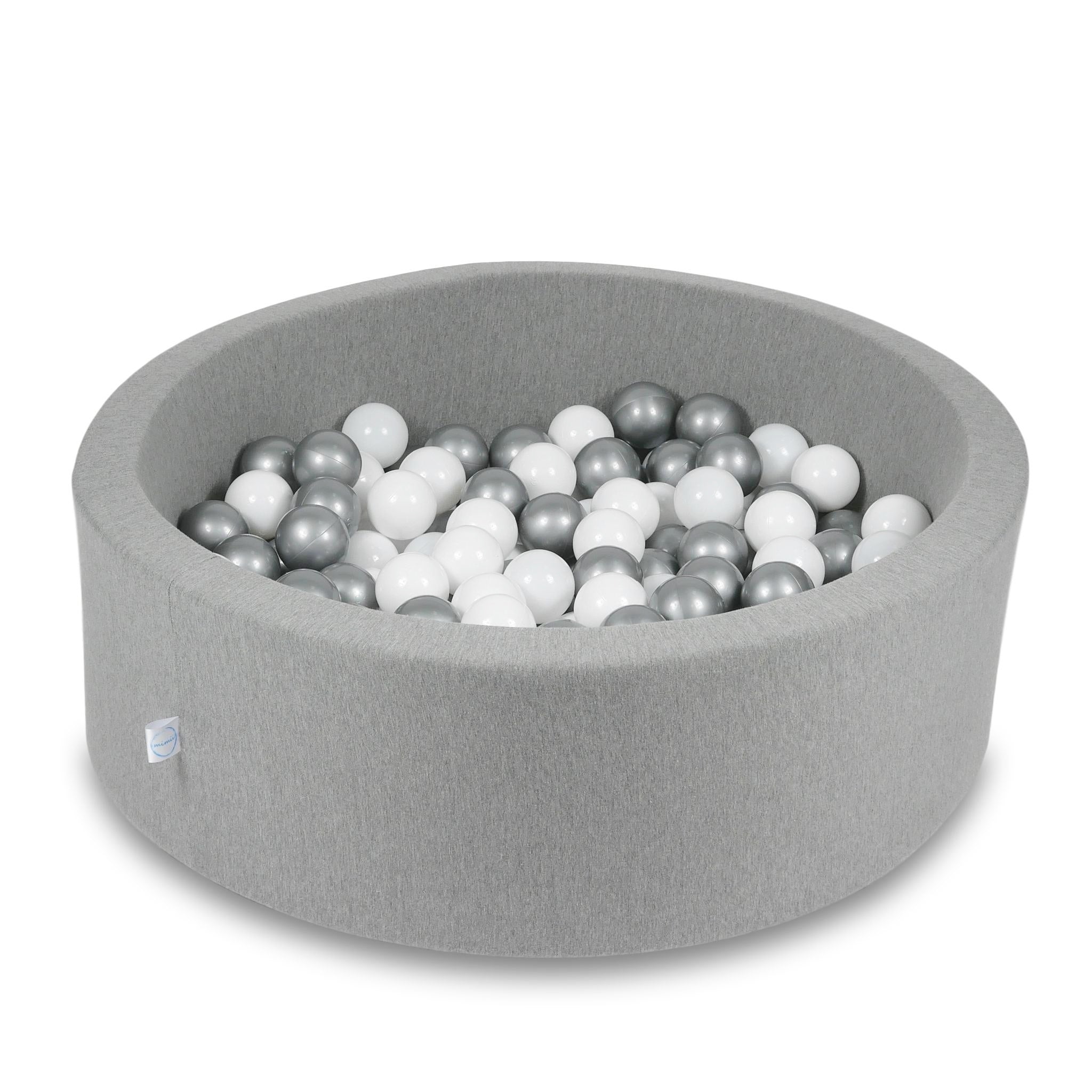 Schaumstoffspielbereich mit Hügel und kleinem grauen Pool + 100 Bälle (metallic türkis, türkis, grau, weiß)