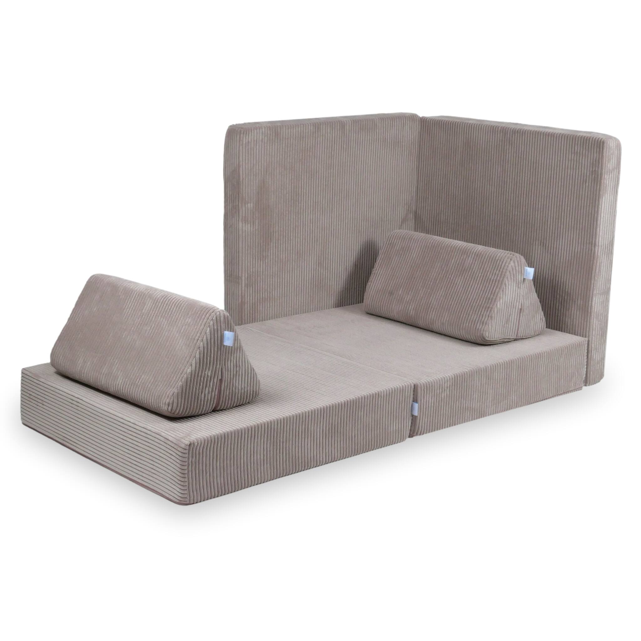 Montessori-Spielsofa aus geripptem Holz