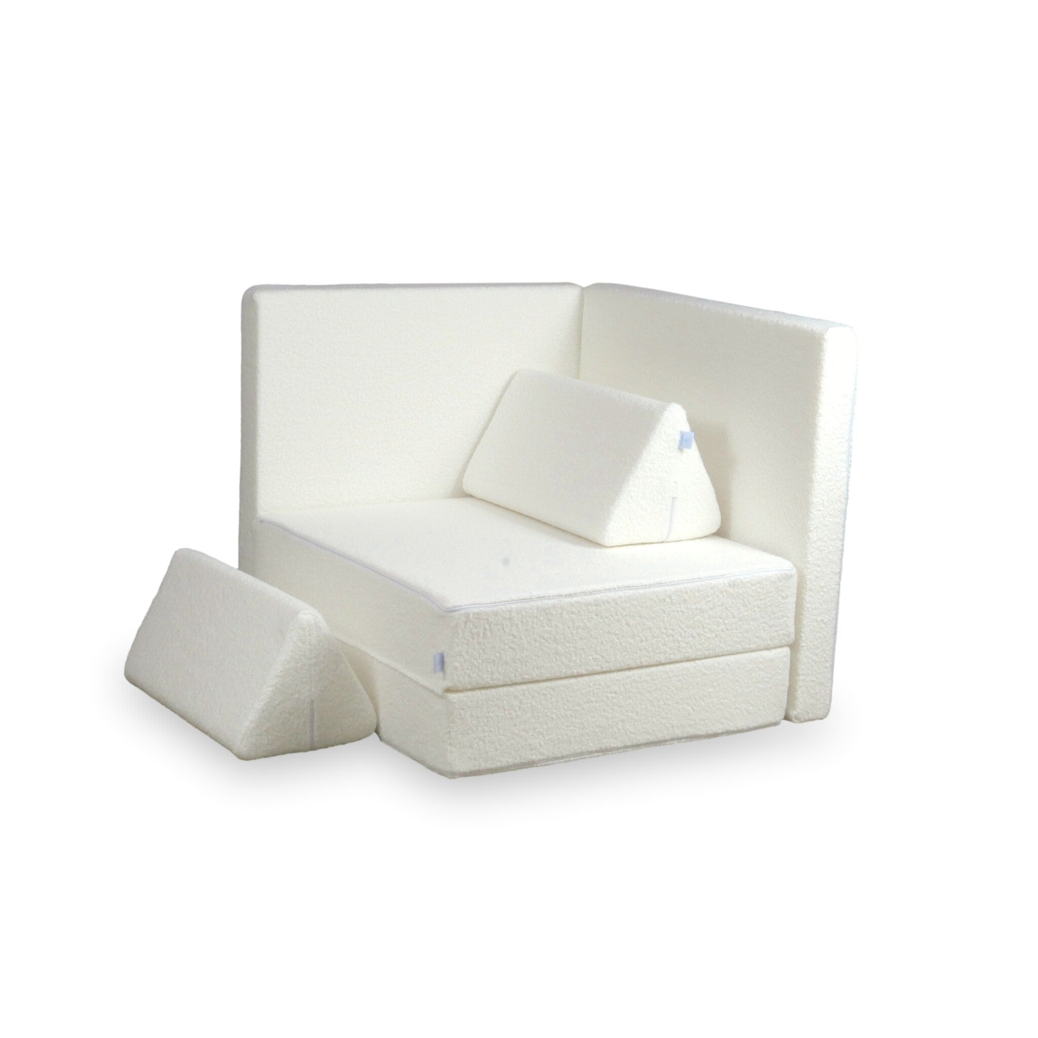 Deluxe Montessori-Spielsofa, Weiß, Locken