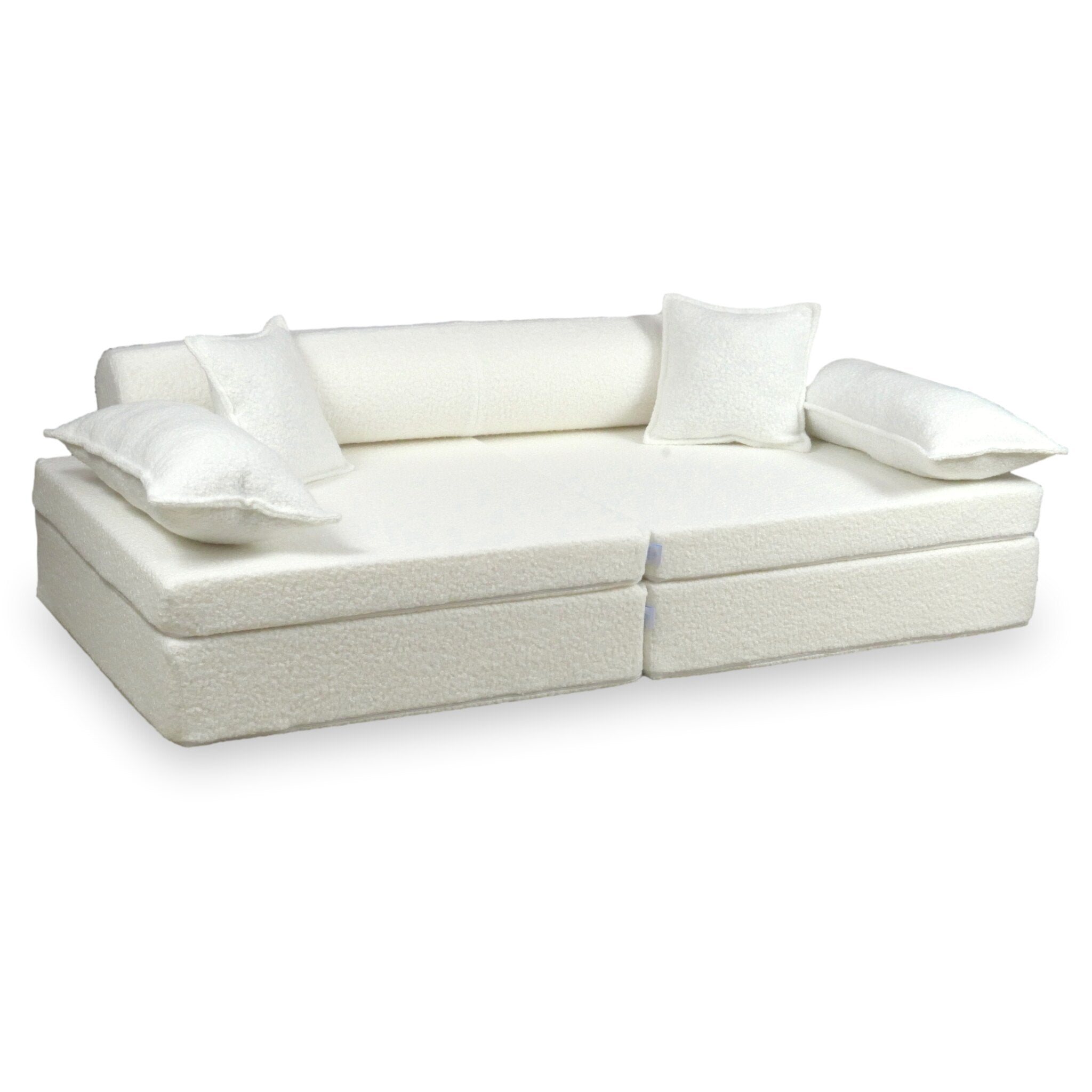 Deluxe Montessori-Spielsofa, Weiß, Locken