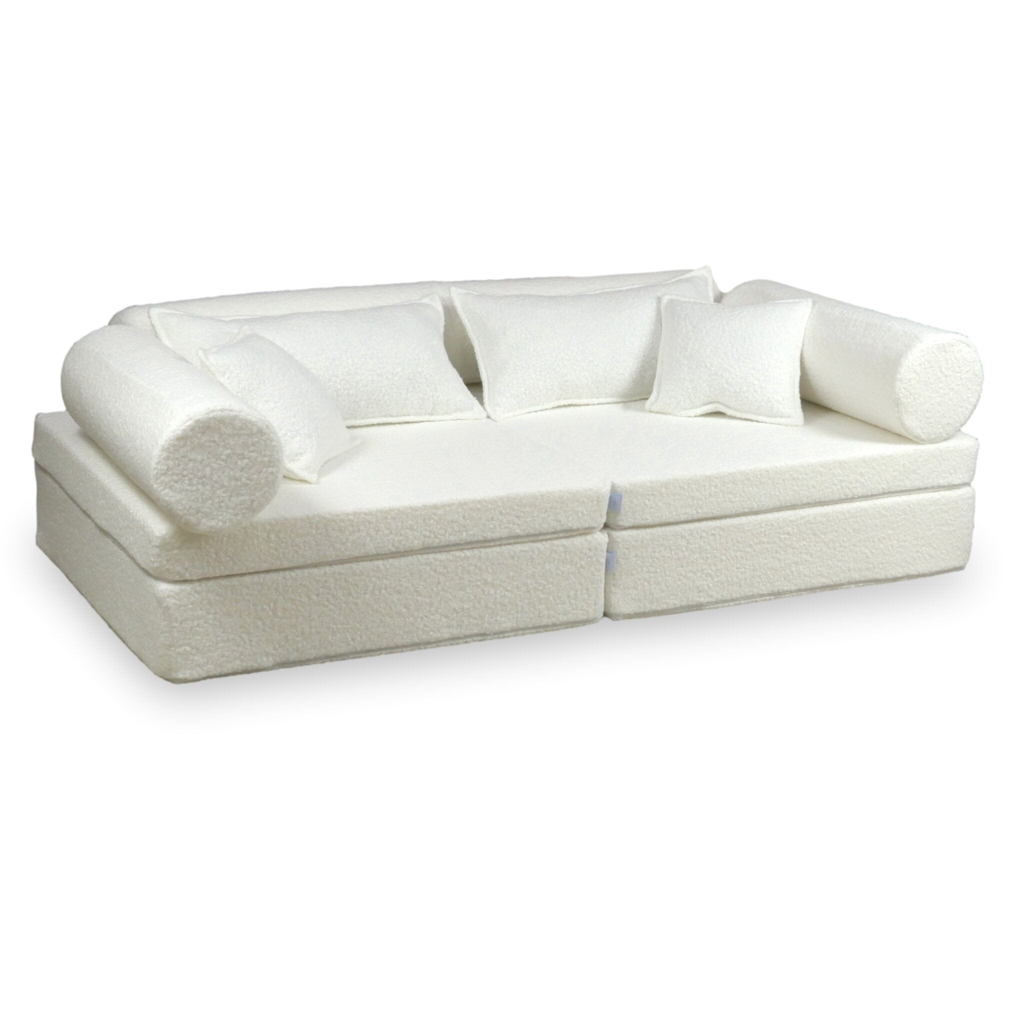 Deluxe Montessori-Spielsofa, Weiß, Locken