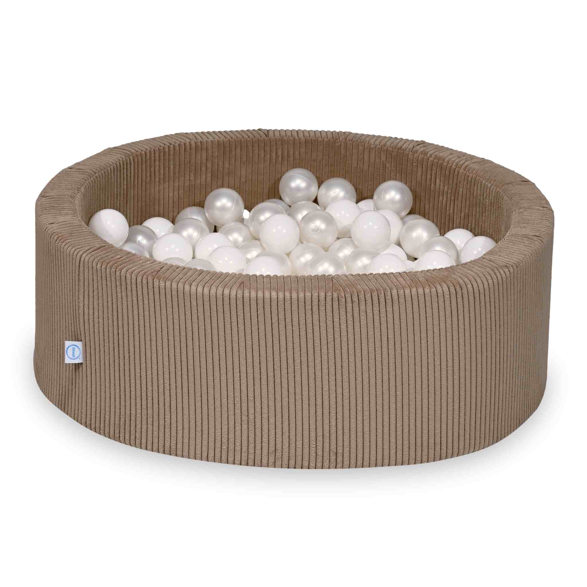Schaumstoffspielbereich mit rundem, 90 x 30 cm großem, geripptem Toffee-Poolbecken + 5 Elementen + 200 Bällen