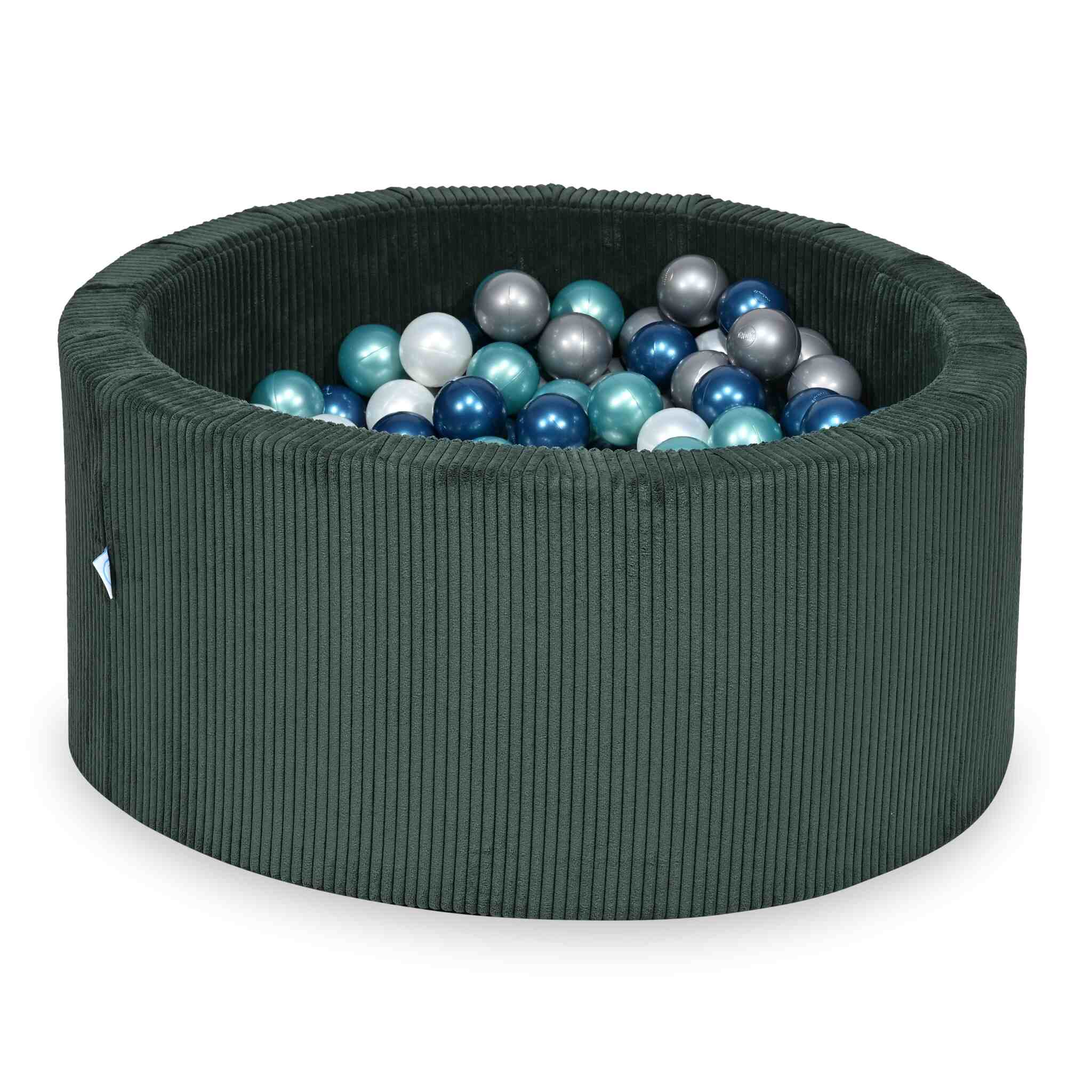 Piscine à balles en velours côtelé Vert 90x40 cm avec 300 balles
