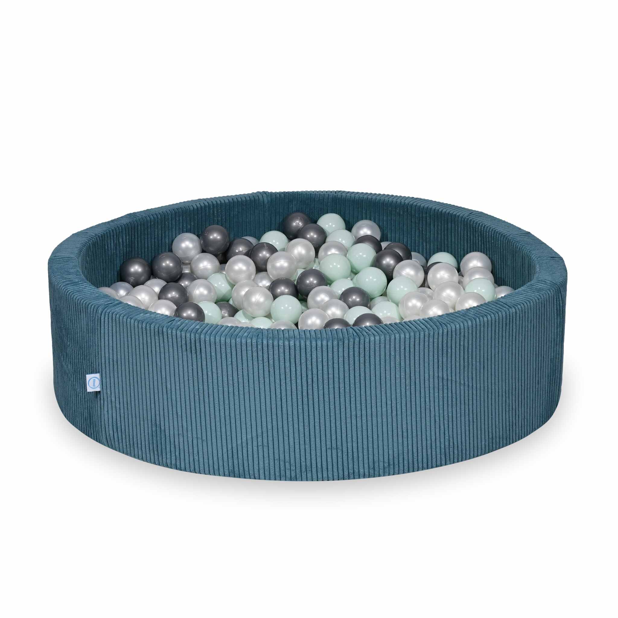 Piscine à balles en velours côtelé Bleu 110x30 cm avec 400 balles