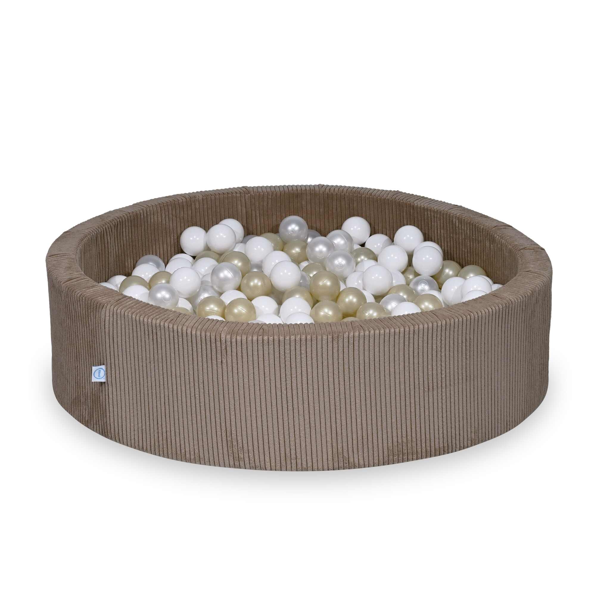 Piscine à balles en velours côtelé Toffee 110x30 cm avec 400 balles