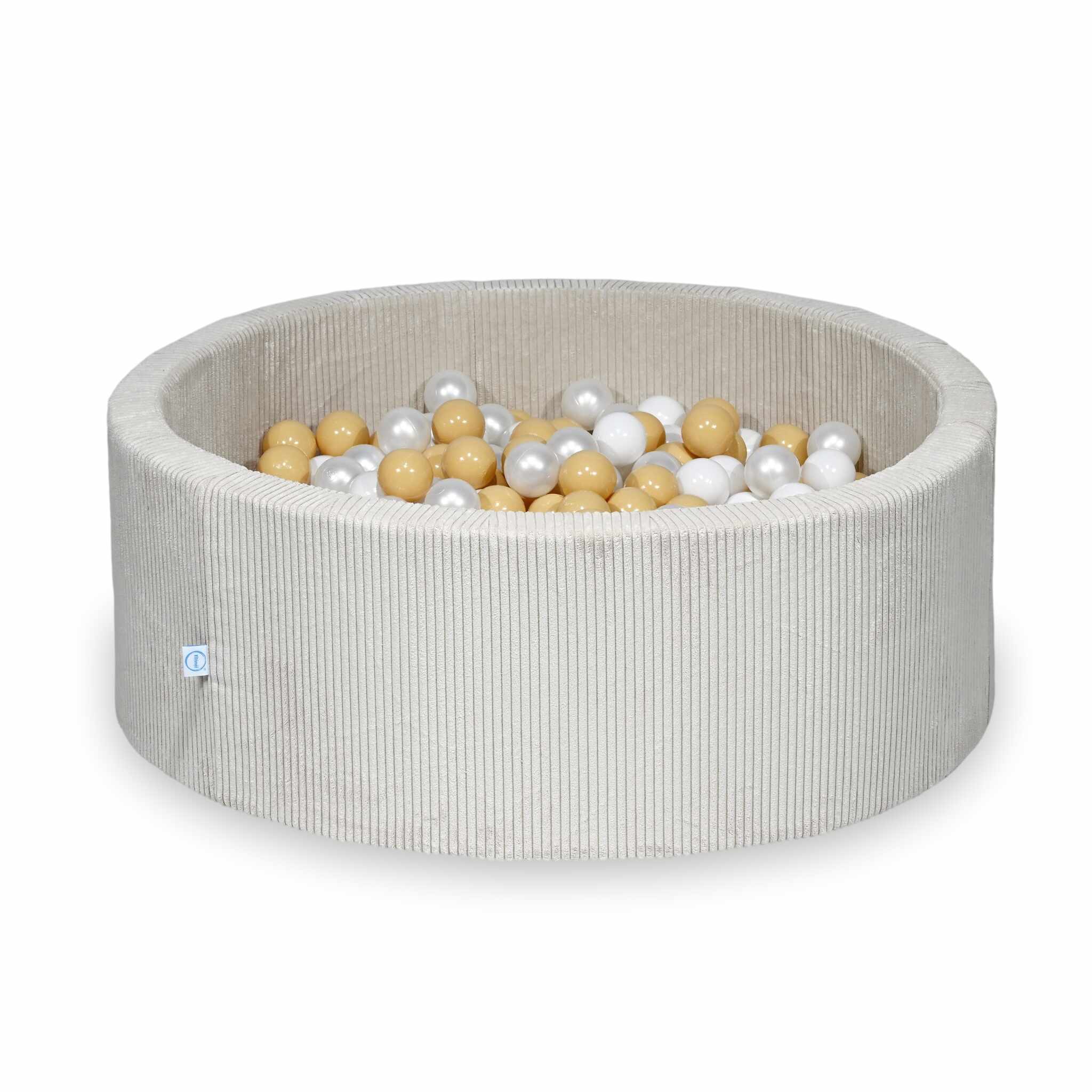 Piscine à balles en velours côtelé beige 110x40 cm avec 500balles