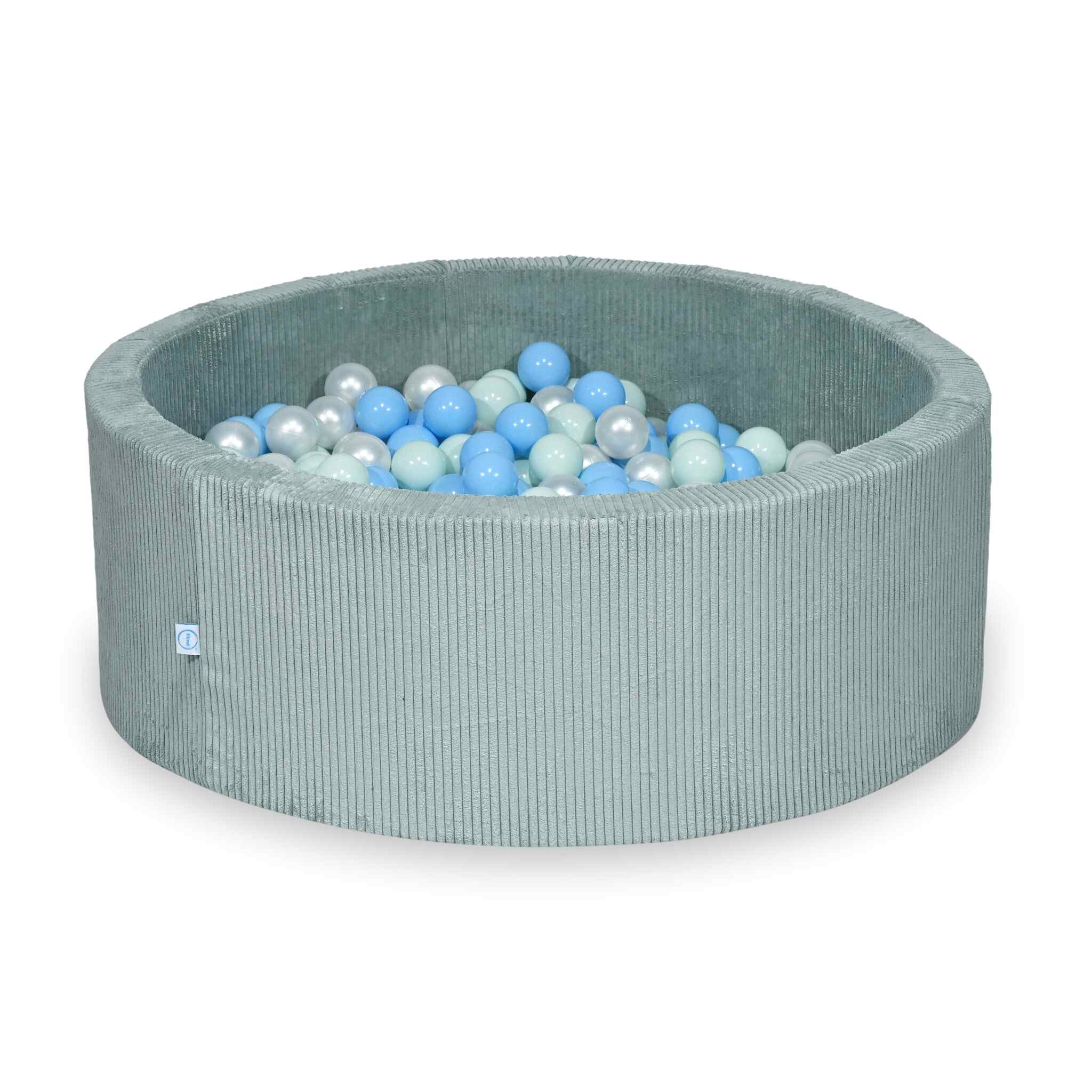 Piscine à balles en velours côtelé menthe claire 110x40 cm avec 500balles