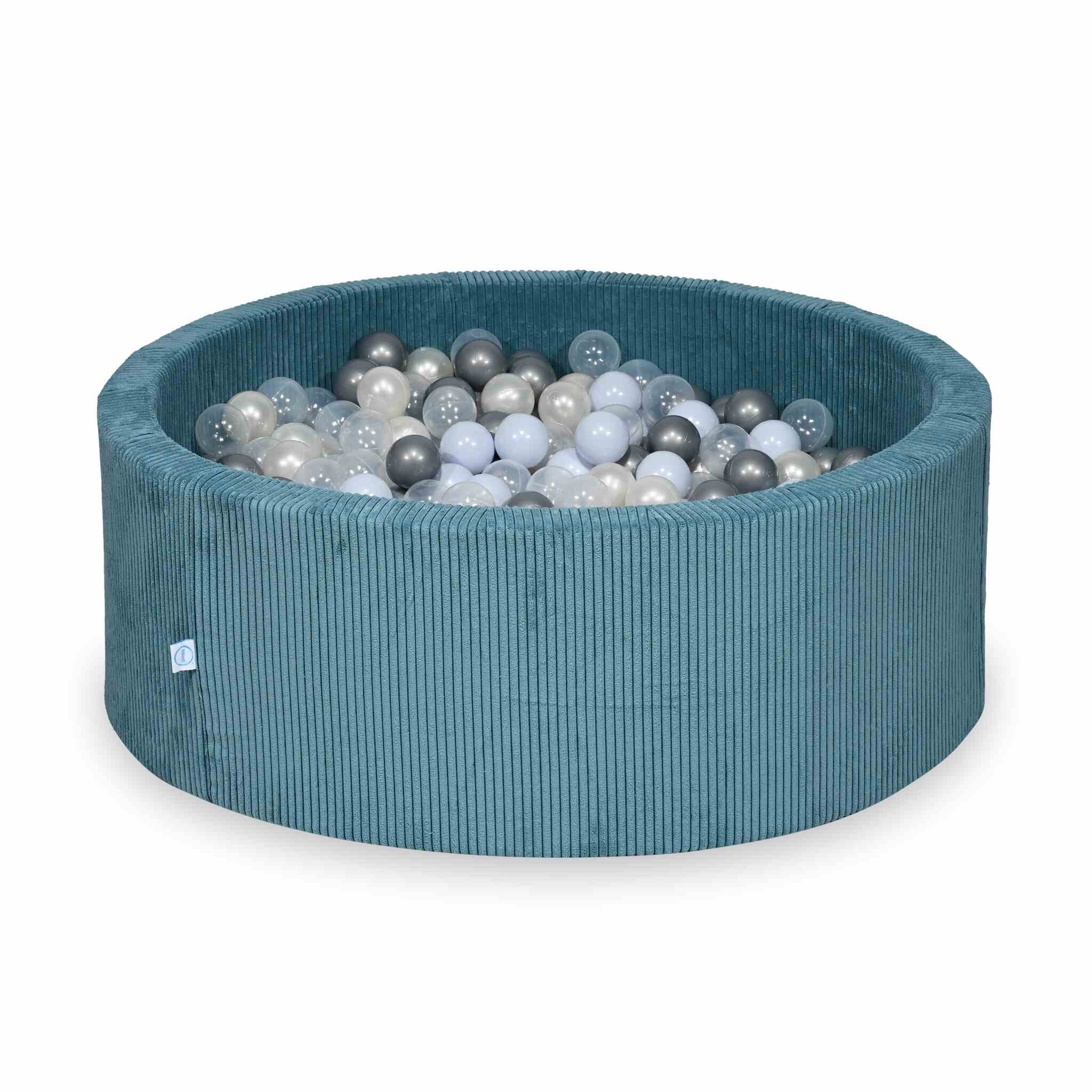 Piscine à balles en velours côtelé Bleu 110x40 cm avec 500balles