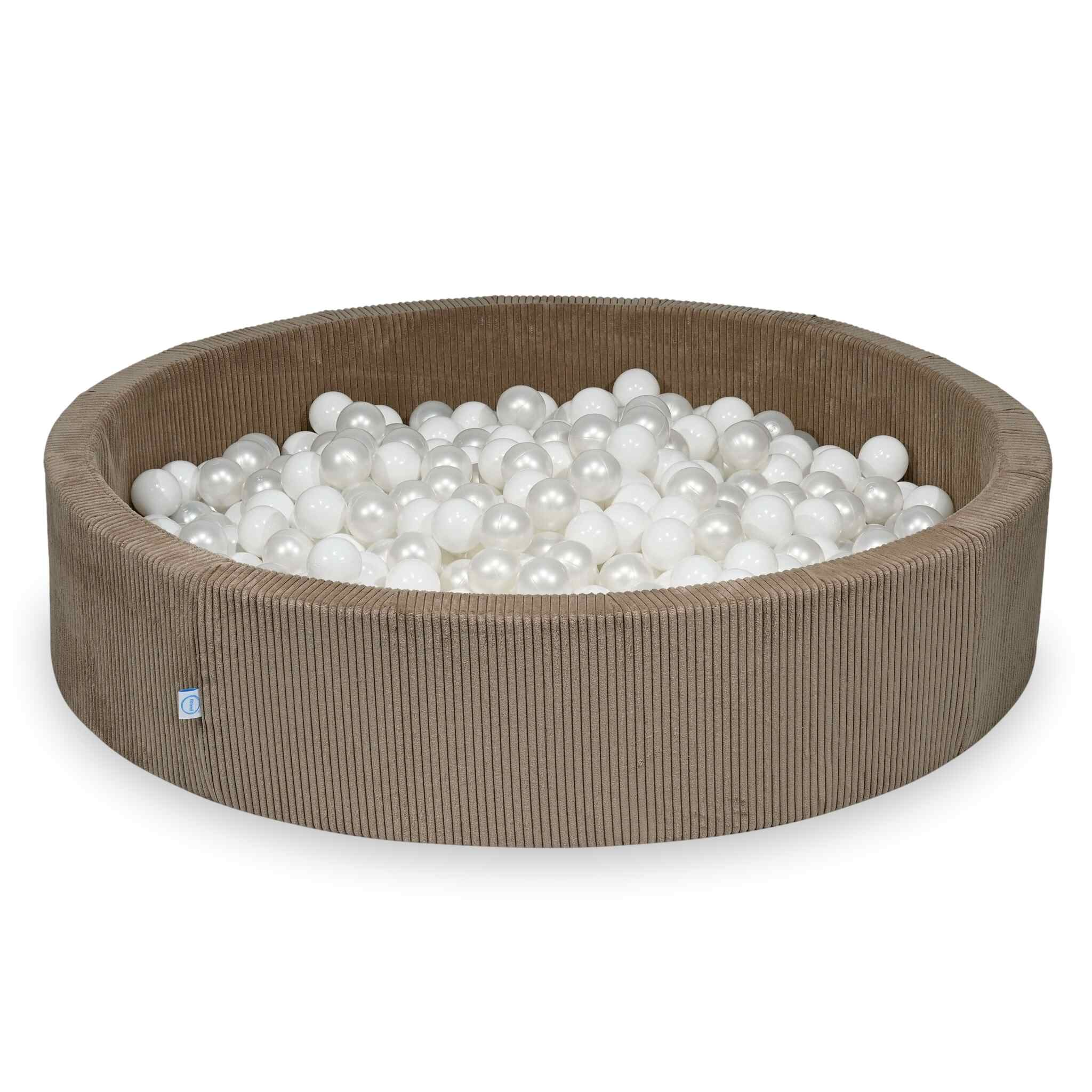 Piscine à balles en velours côtelé Toffee 130x30 cm avec 600 balles