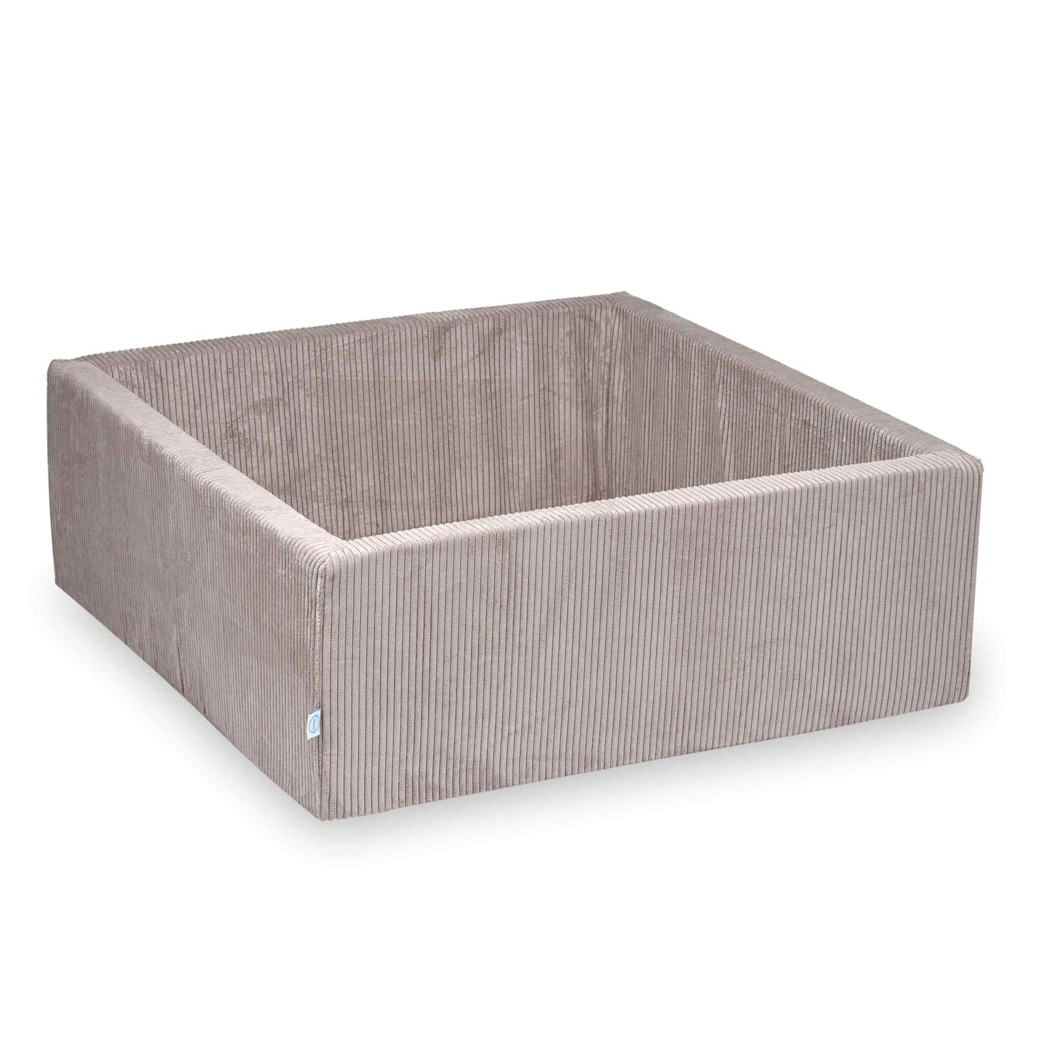 Piscine à balles carrée 110x110x40 cm velours côtelé rose clair sans balles