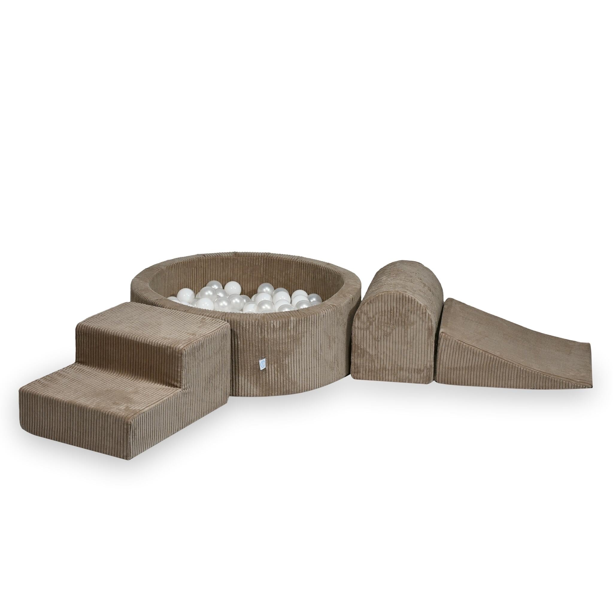 Schaumstoffspielbereich mit rundem, geripptem 90x30-Toffee-Poolbecken + 200 Bällen