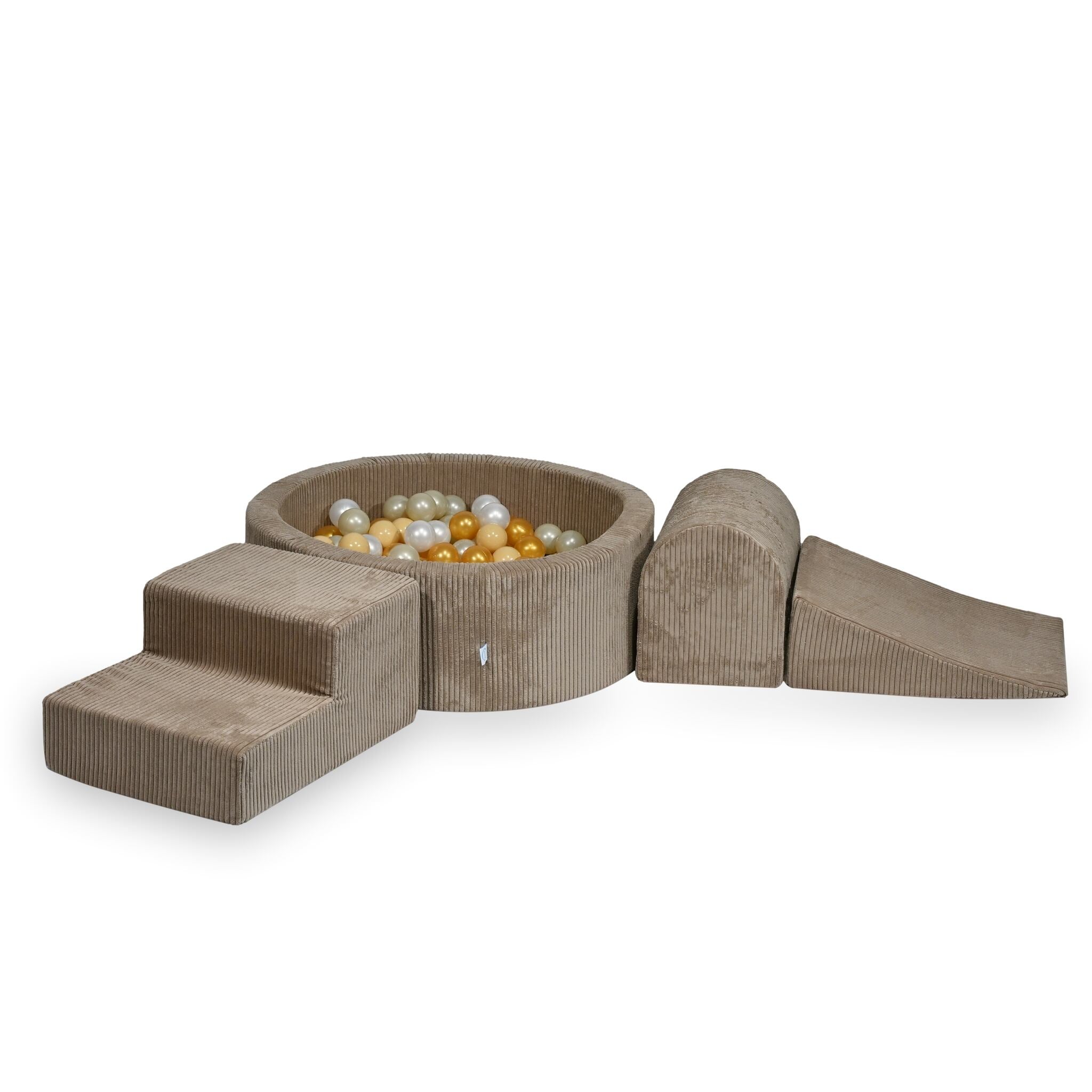 Schaumstoffspielbereich mit rundem, geripptem 90x30-Toffee-Poolbecken + 200 Bällen