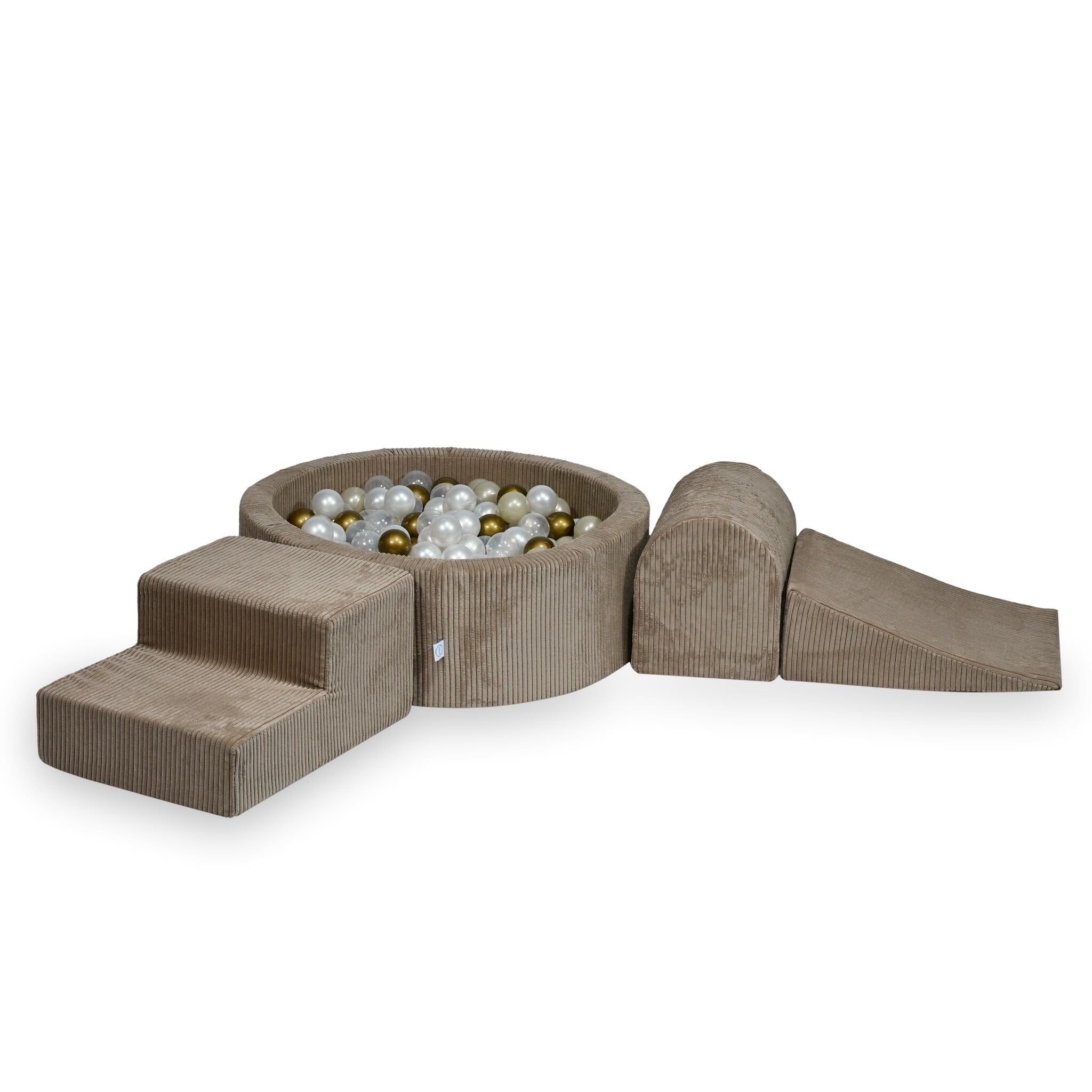 Schaumstoffspielbereich mit rundem, geripptem 90x30-Toffee-Poolbecken + 200 Bällen