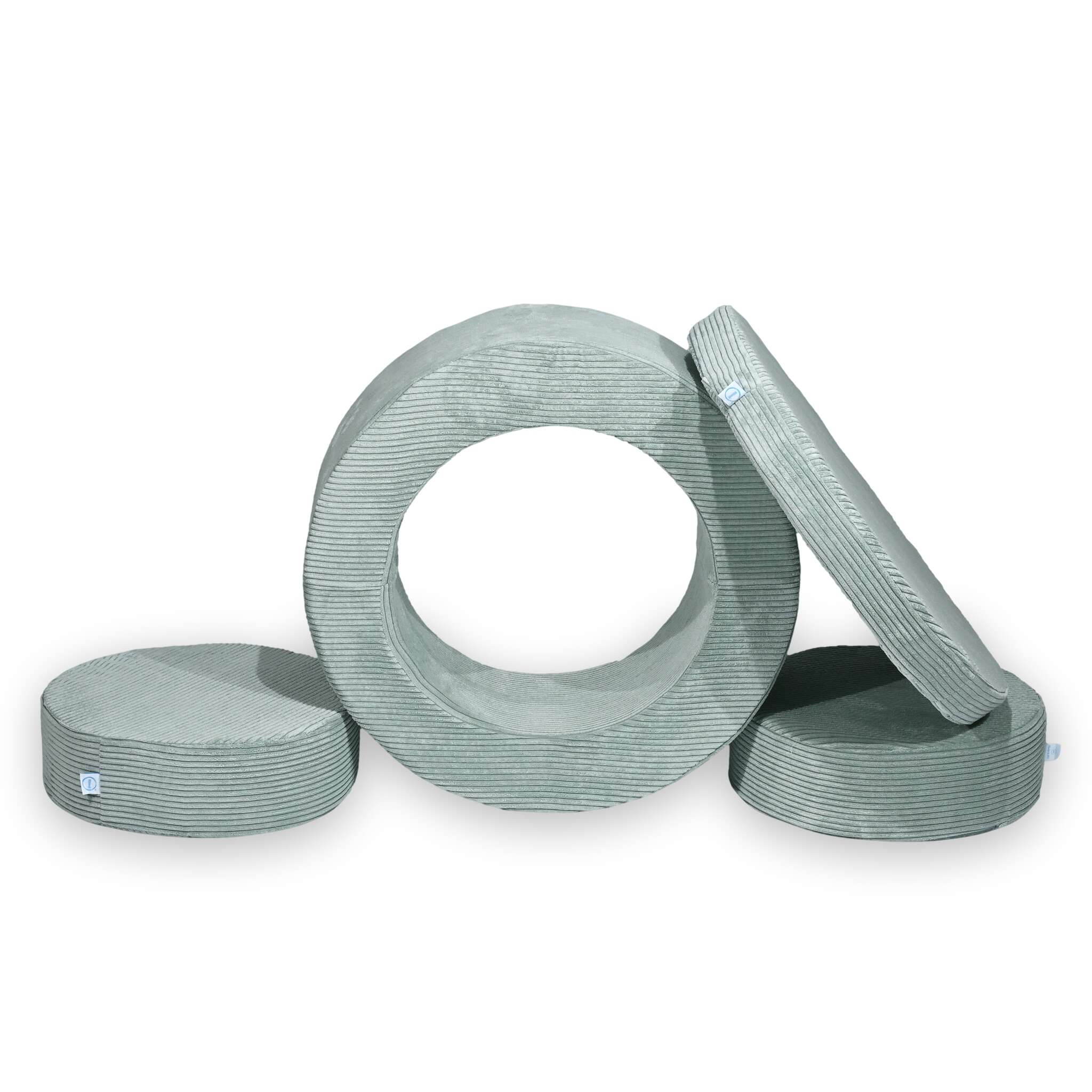 Donut Pouf Modularer 4-teiliger Spielpouf aus Cord